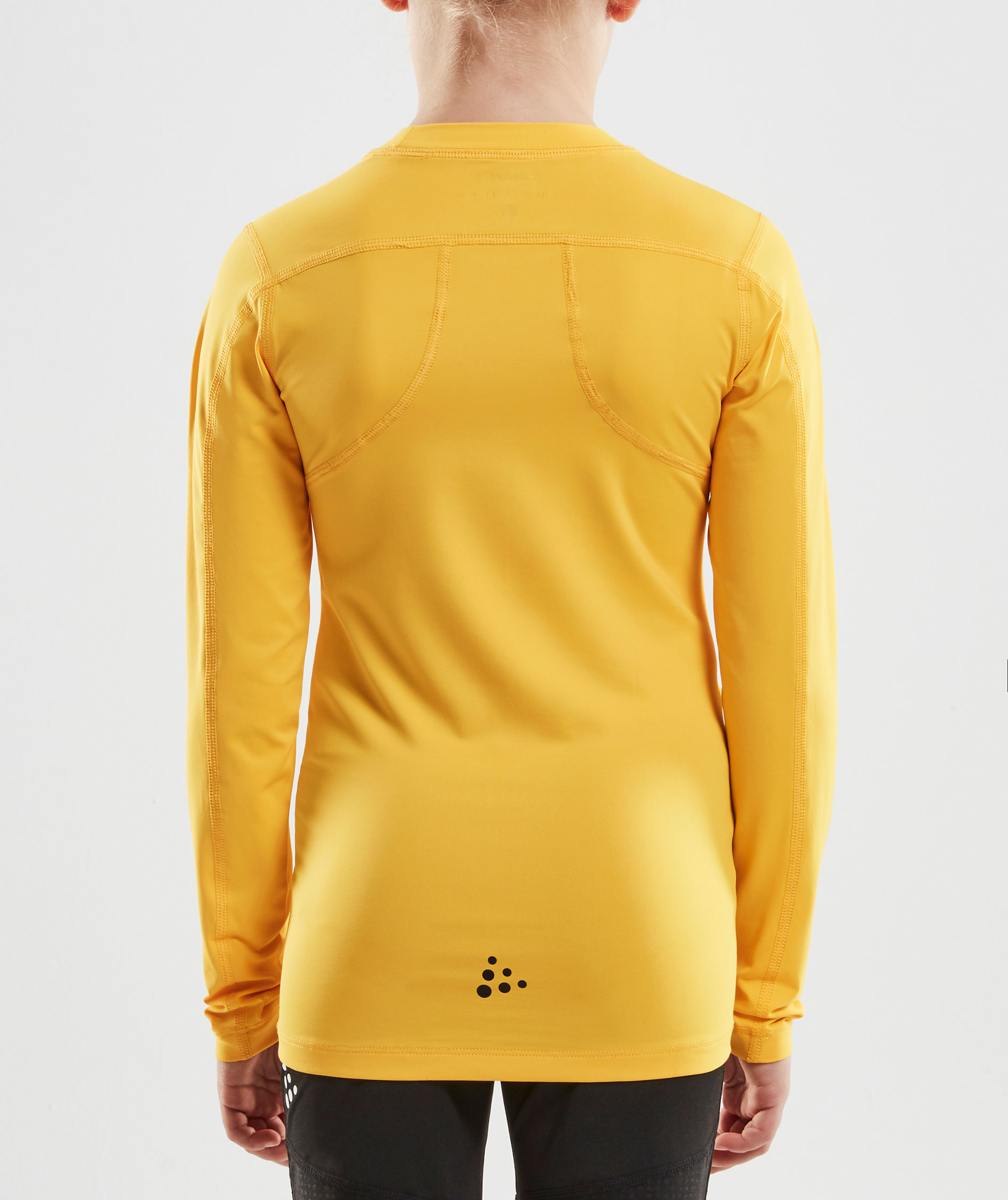 Craft Pro Control Compression l&aring;ng&auml;rmad T-shirt till barn, Sweden yellow, large image number 2