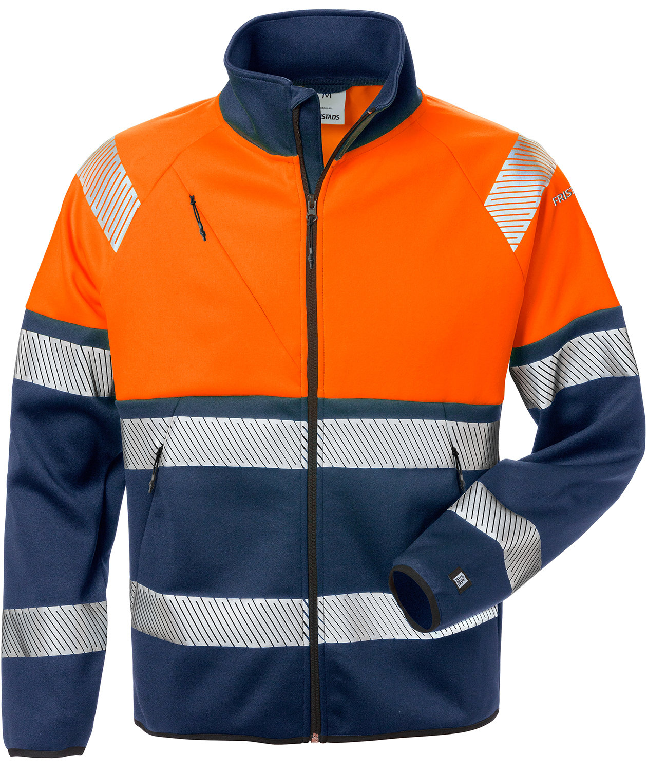 Fristads sweatjacka 4517 full stretch, Varsel Orange/Marinbl&aring;, large image number 0