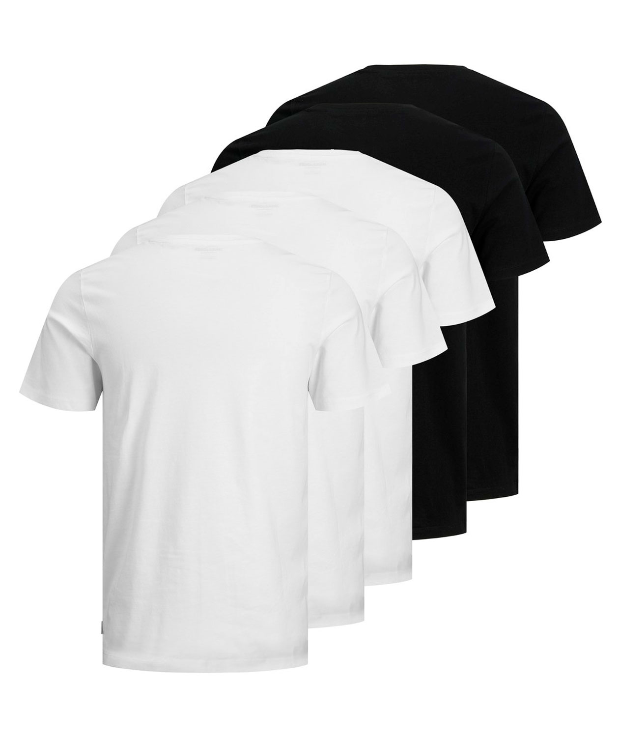 Jack & Jones JJEORGANIC 5-pak T-shirt, Hvid/Sort, large image number 3