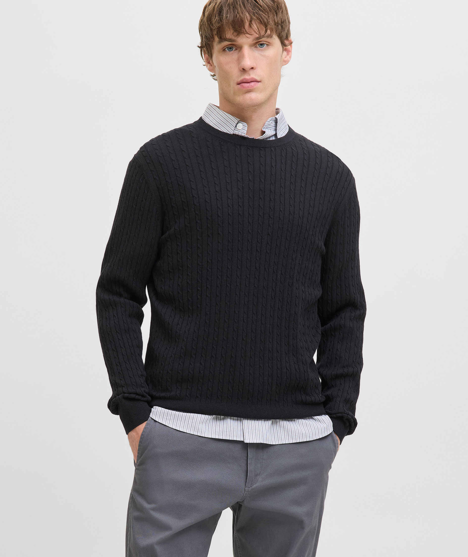 Jack & Jones JJEEMIL stickad tr&ouml;ja, Black, large image number 5