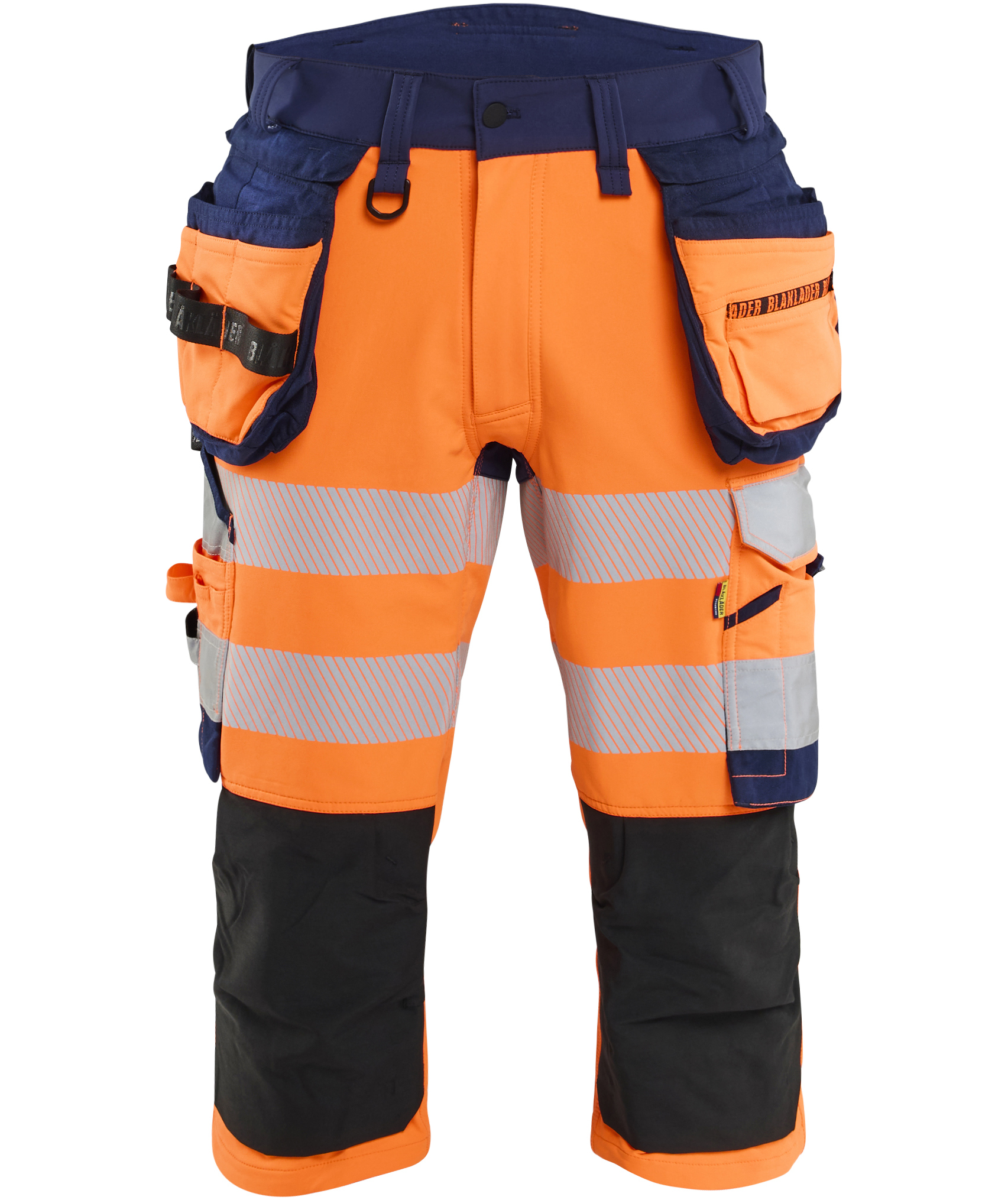 Bl&aring;kl&auml;der hantverkspiratbyxa full stretch, Varsel Orange/Svart