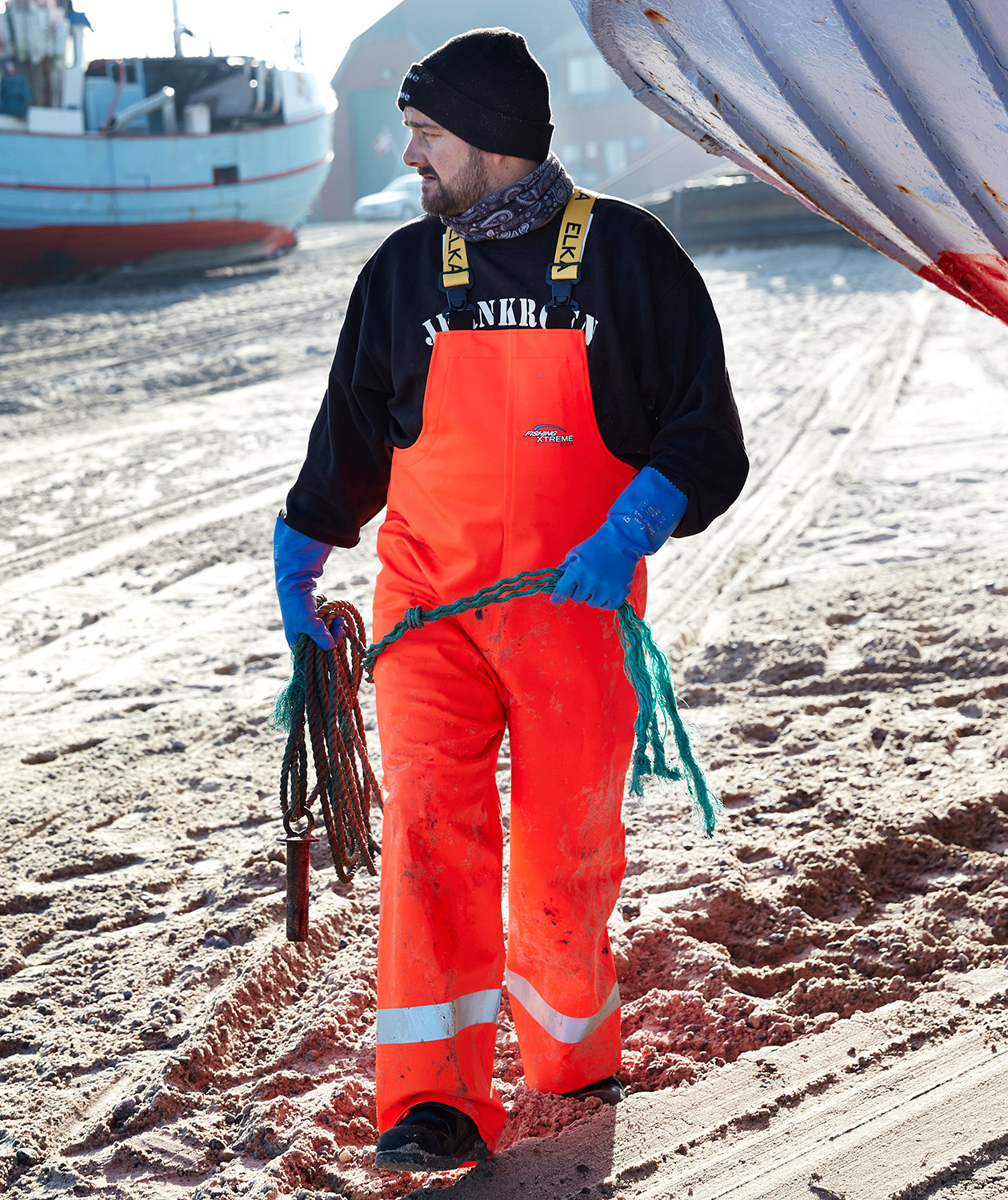 ELKA Fishing Extreme PVC Heavy regn selebukse, Hi-vis Orange