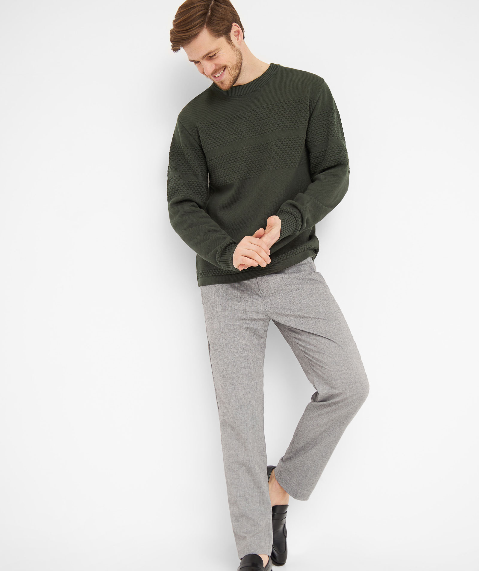 Clipper Aarhus knitted pullover, Dark olives, large image number 7