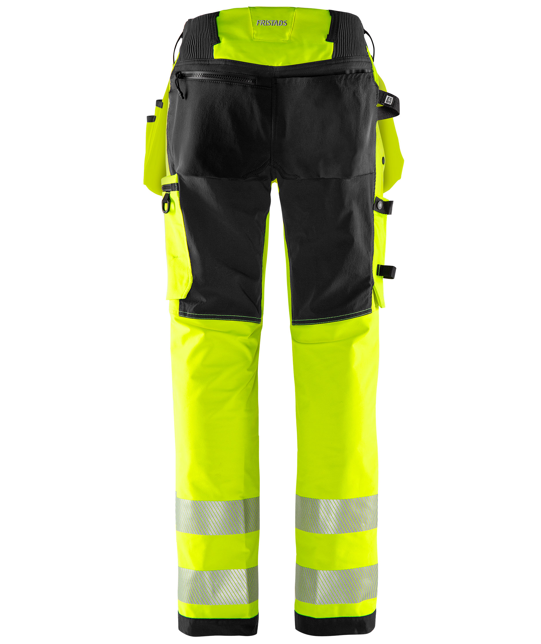 Fristads Green h&aring;ndv&aelig;rkerbukser 2644 GSTP full stretch, Hi-vis Gul/Sort, large image number 2