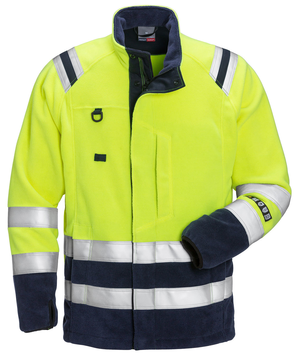 Fristads Flamestat fleecejacka 4063, Varsel gul/marinbl&aring;
