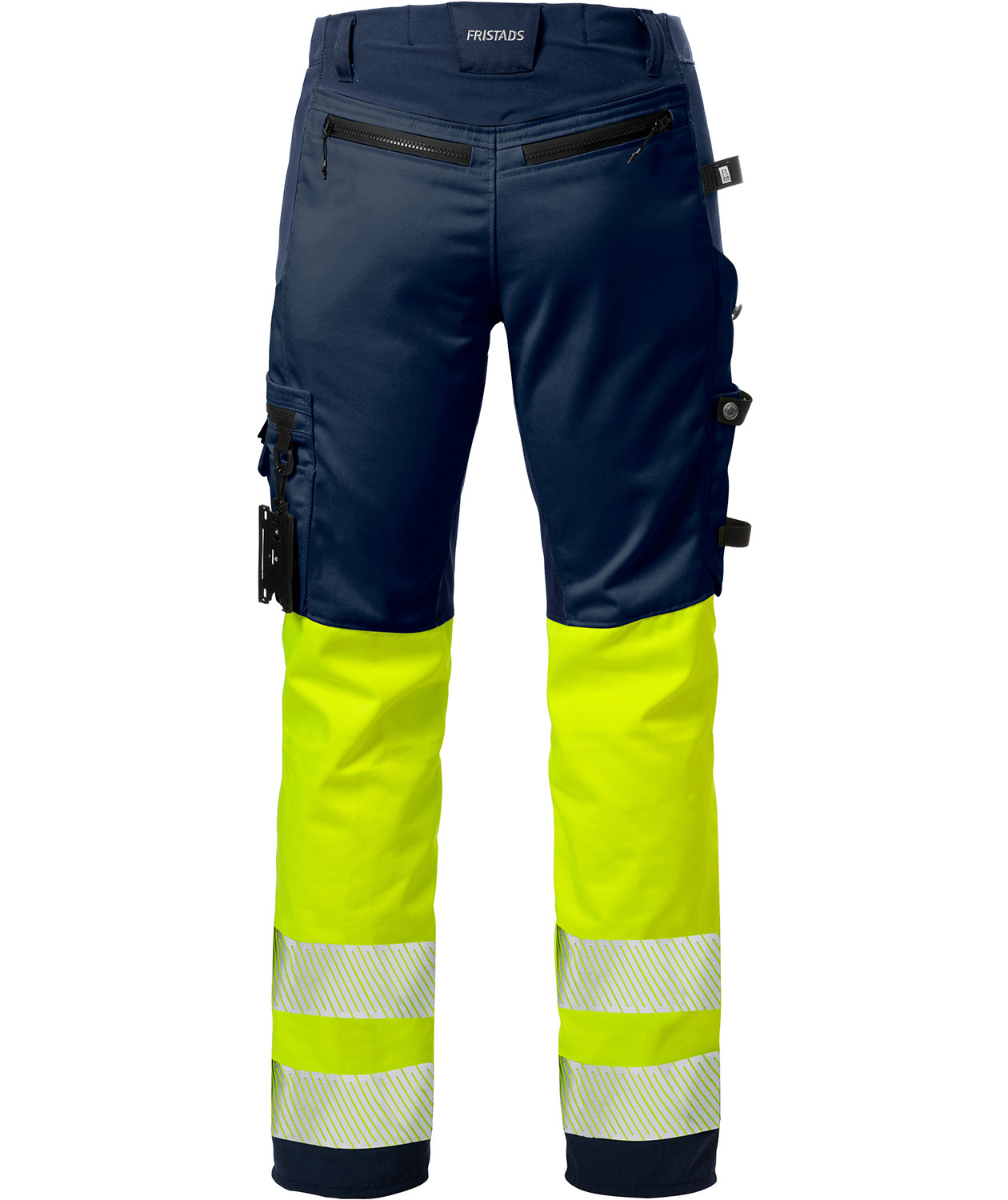 Fristads h&aring;ndverkerbukse 2706 PLU, Marine/Hi-Vis gul