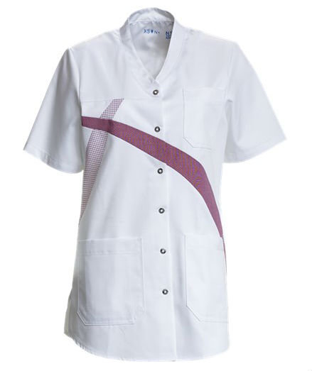 Nybo Workwear women's tunic, White/Bordeaux, large image number 0