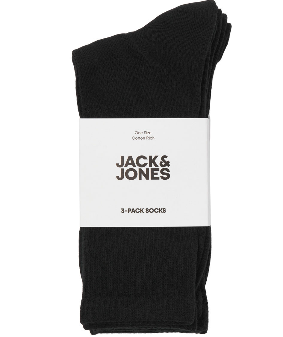 Jack & Jones JACCHARLES 3-pak tennisstr&oslash;mper, Black, Black, large image number 3