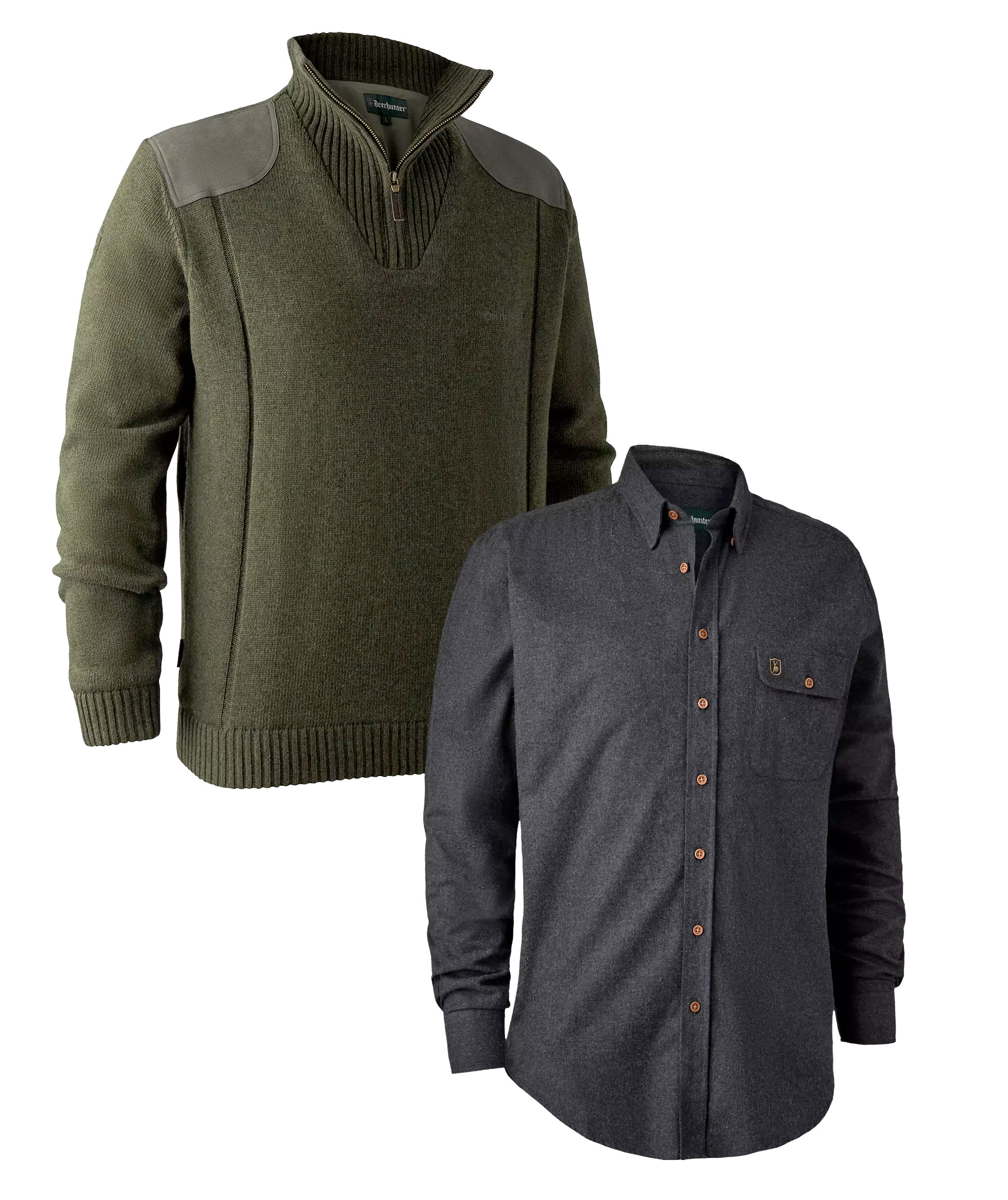 Deerhunter stickad tr&ouml;ja och skjorta