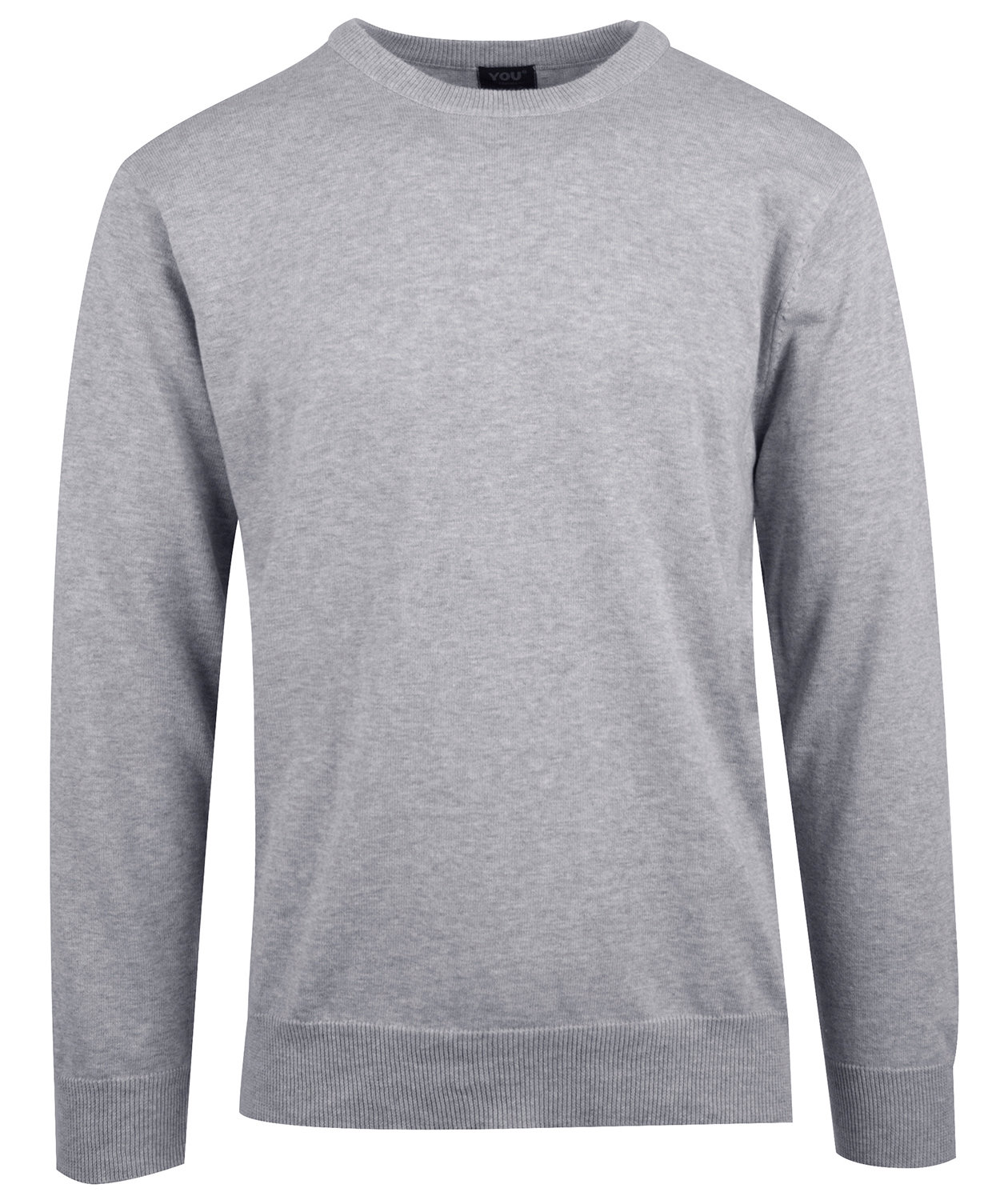 YOU Belfast finstrikket pullover, Gr&aring;&nbsp;Melange