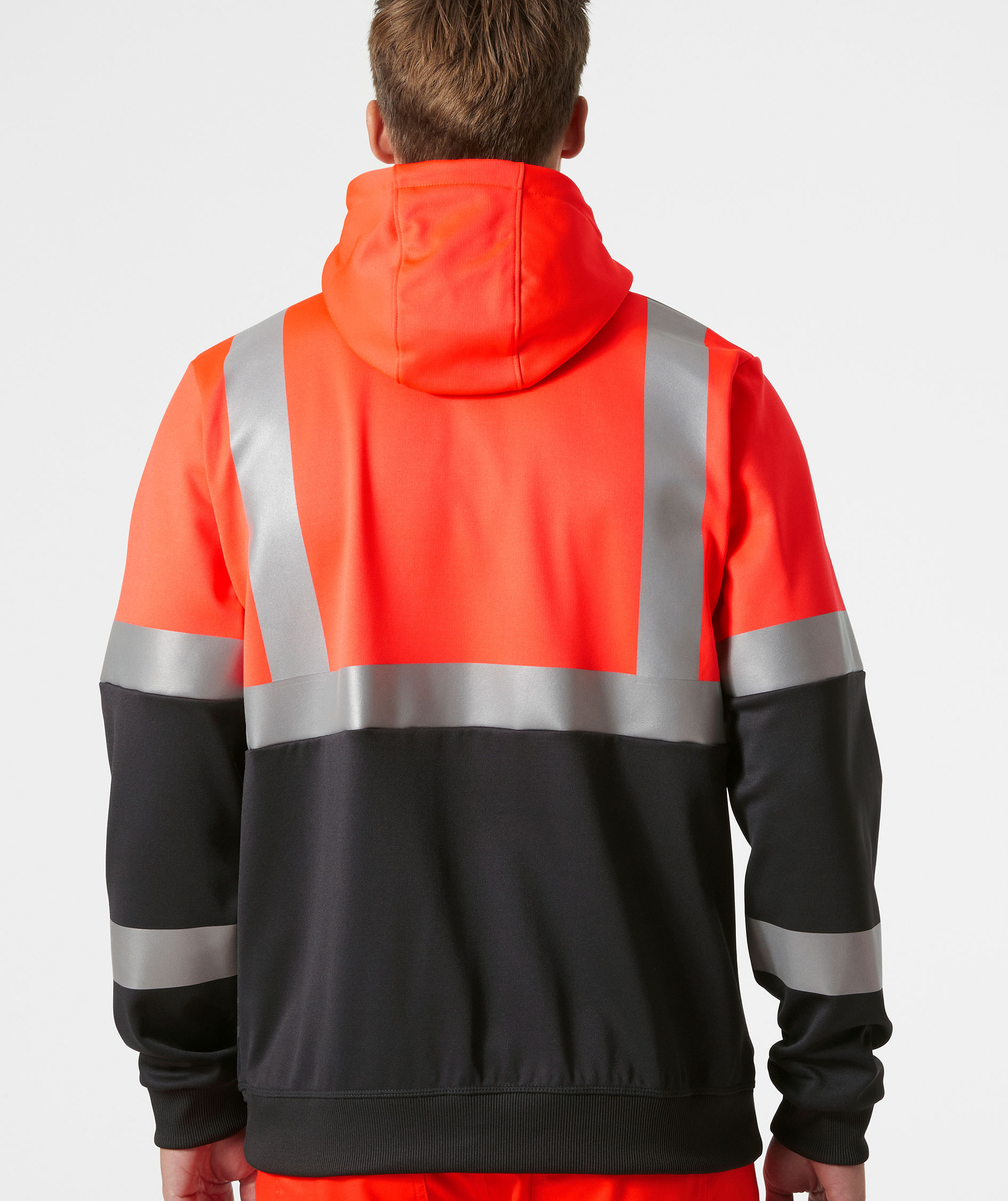 Helly Hansen Addvis Hoodie mit Rei&szlig;verschluss, Hi-Vis Rot/Ebony, large image number 3