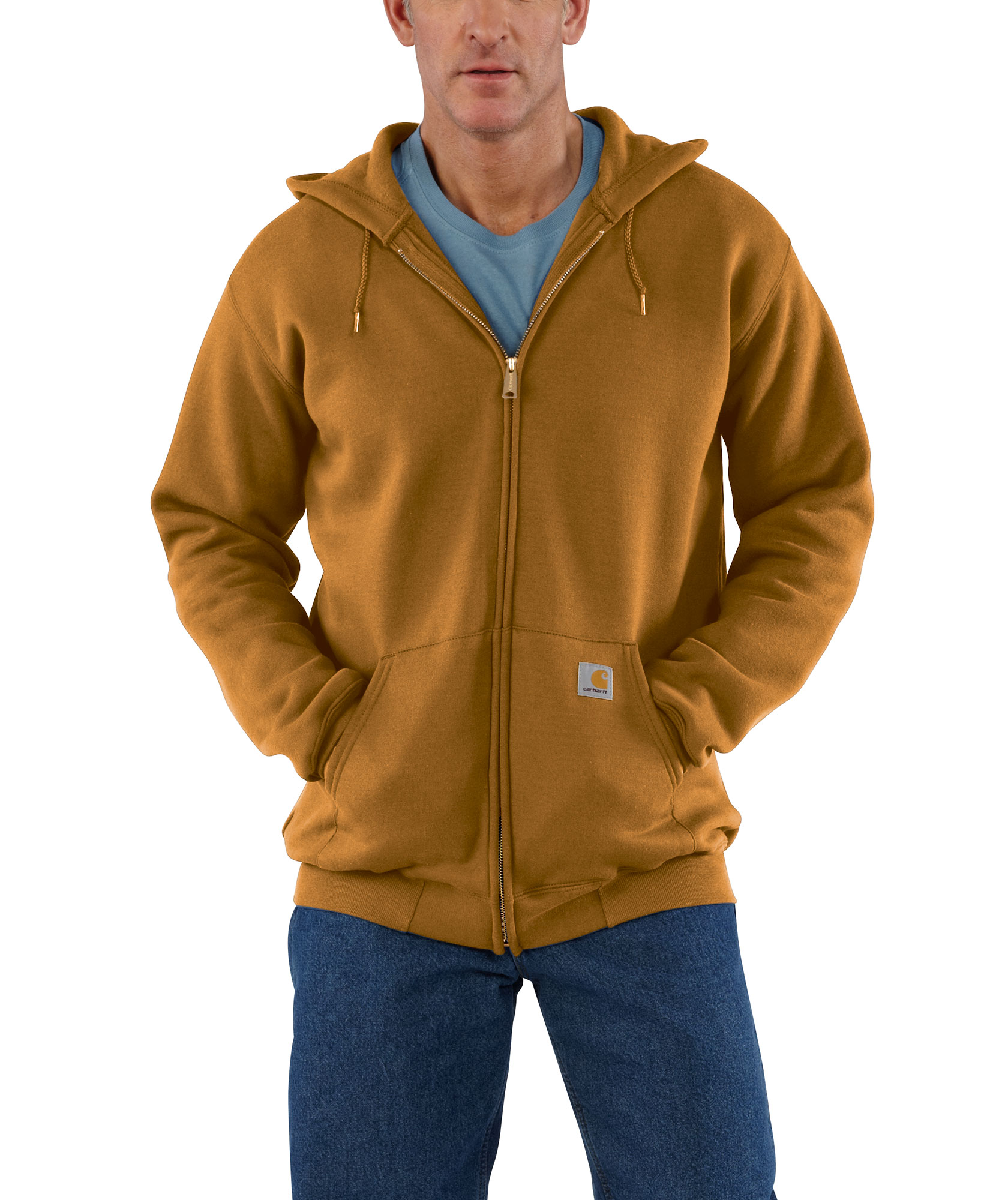 Carhartt Marquette hoodie med dragkedja, Carhartt Brown
