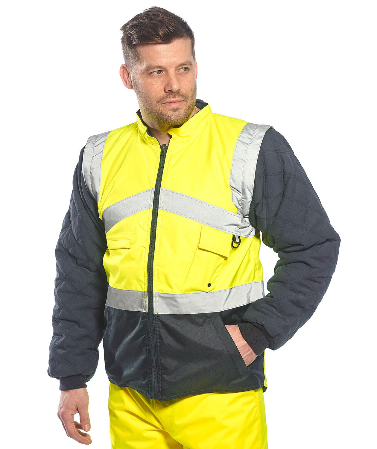 Portwest Thermojacke, Hi-vis gelb/marine