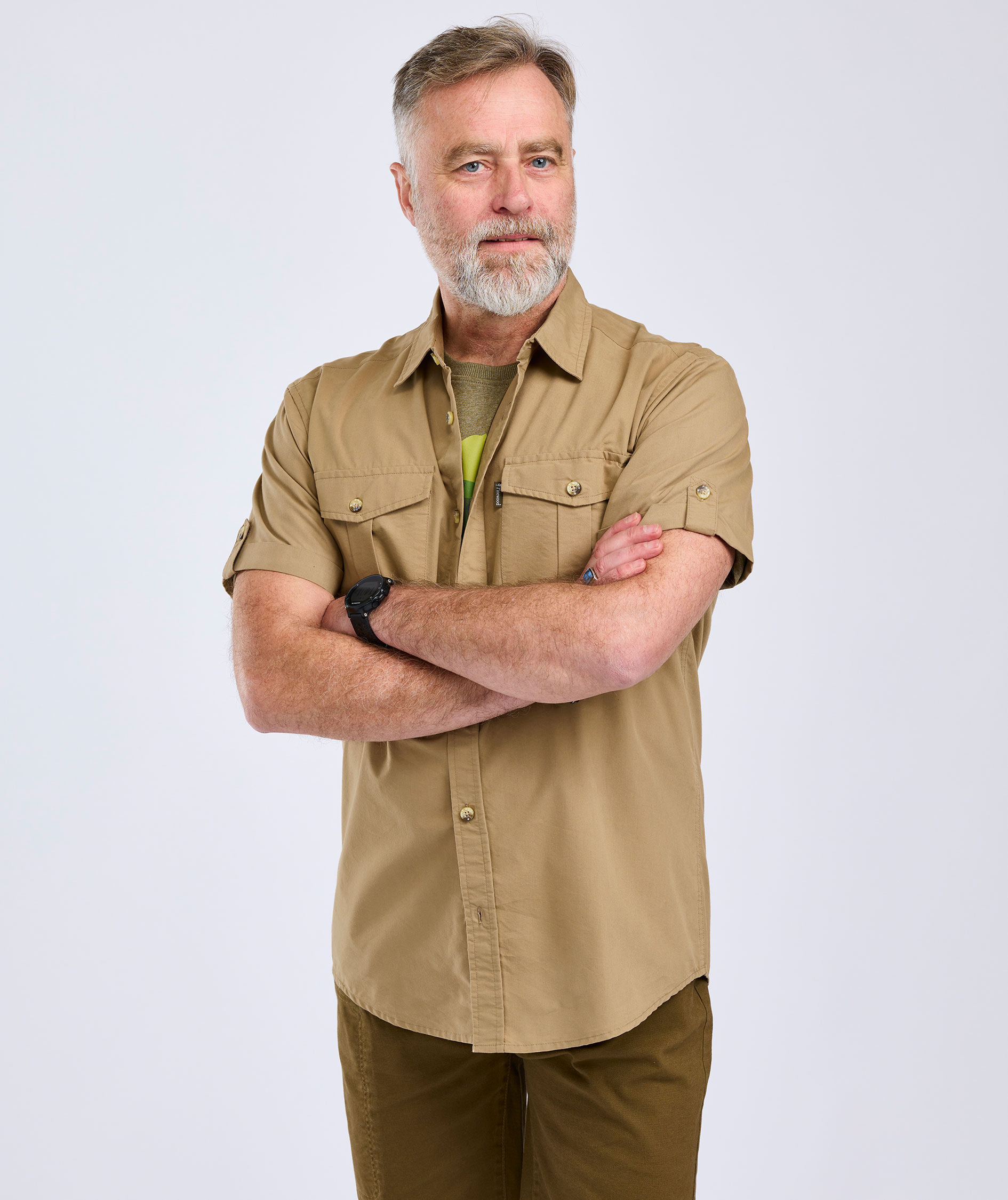 Pinewood Safari kort&aelig;rmet skjorte, Sandstone