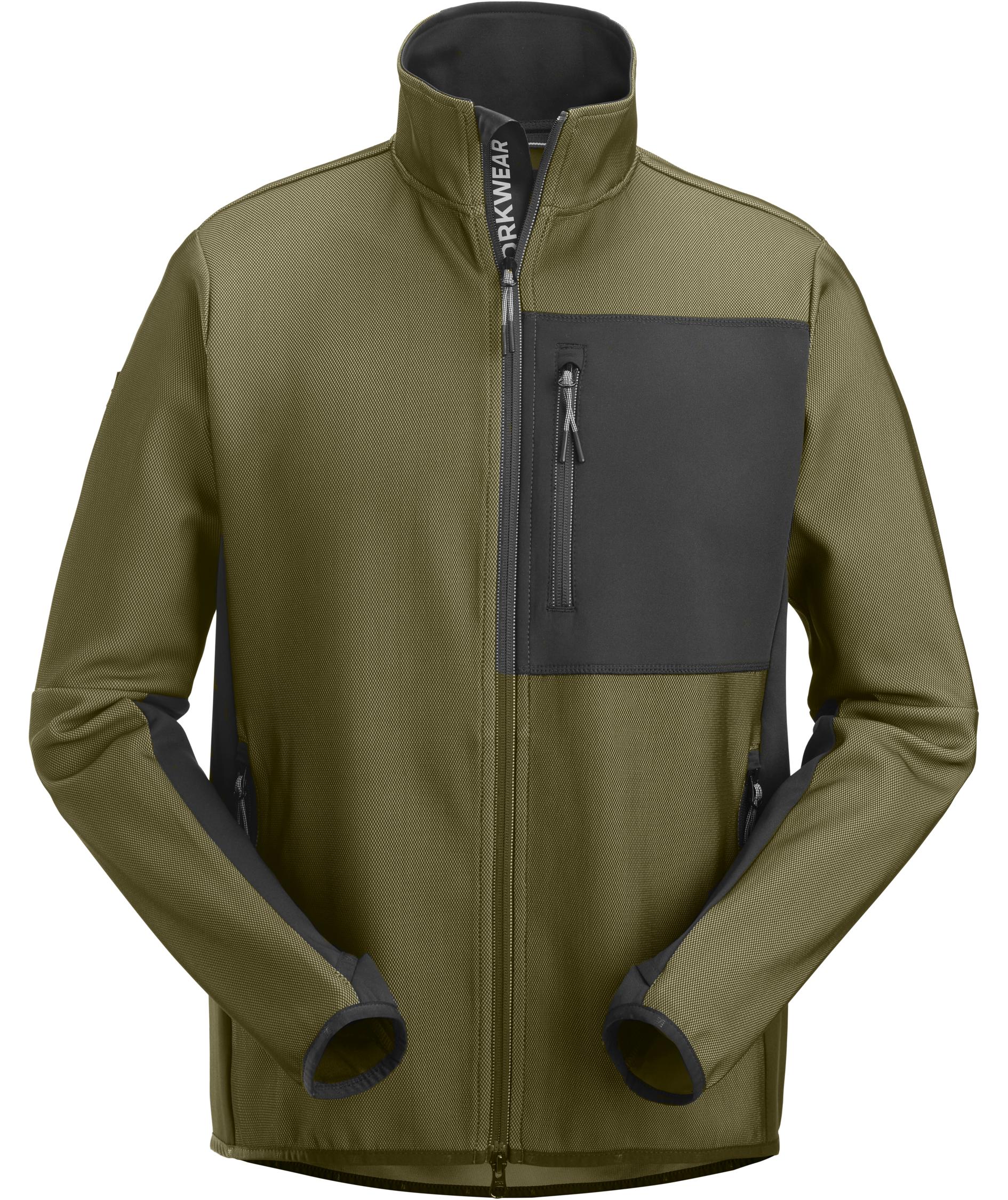 Snickers FlexiWork jakke 8045, Khaki Green/Black, Khaki Green/Black, swatch