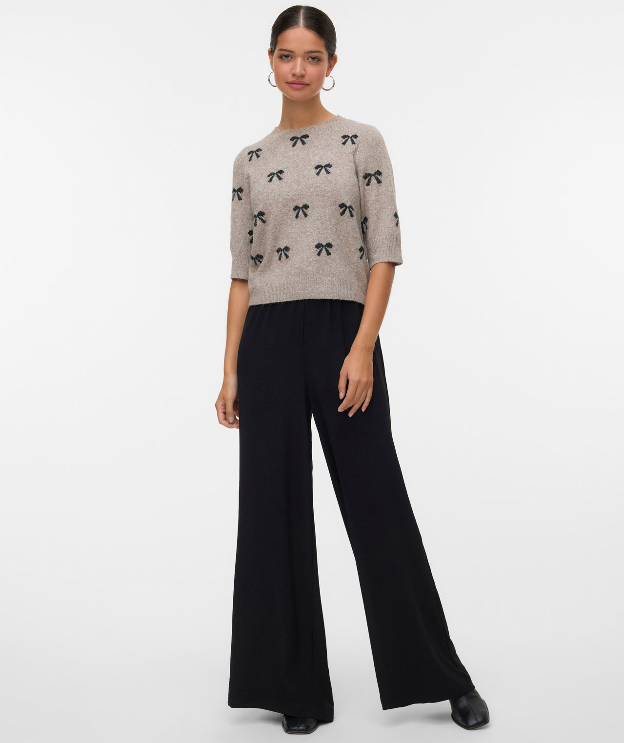 Vero Moda VMDOFFY INTARSIA women's short-sleeved knitted pullover