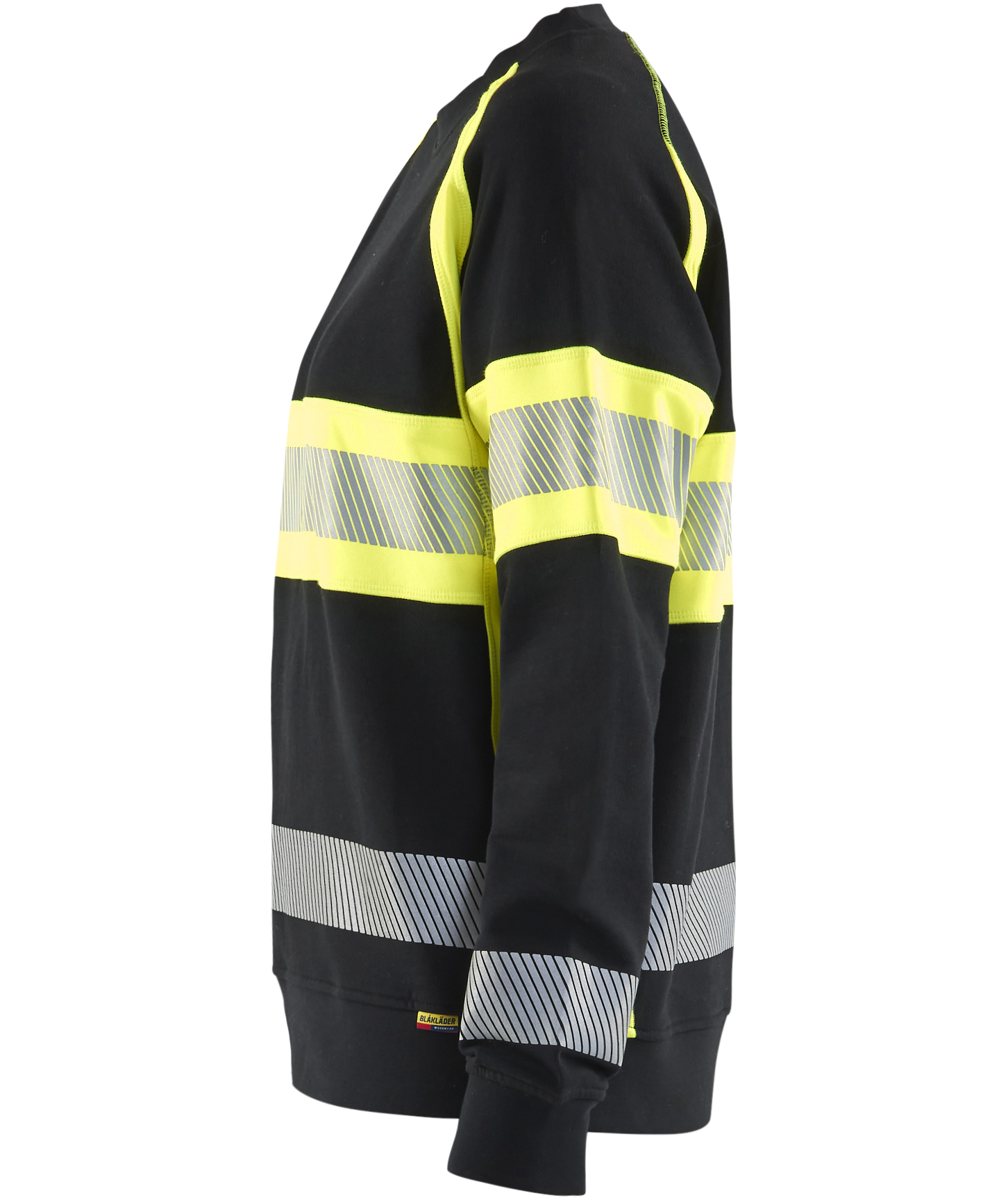 Bl&aring;kl&auml;der sweatshirt dam, Svart/Varselgul, large image number 4