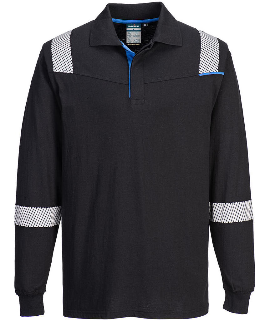 Portwest WX3 FR l&aring;ng&auml;rmad pik&eacute;tr&ouml;ja, Svart