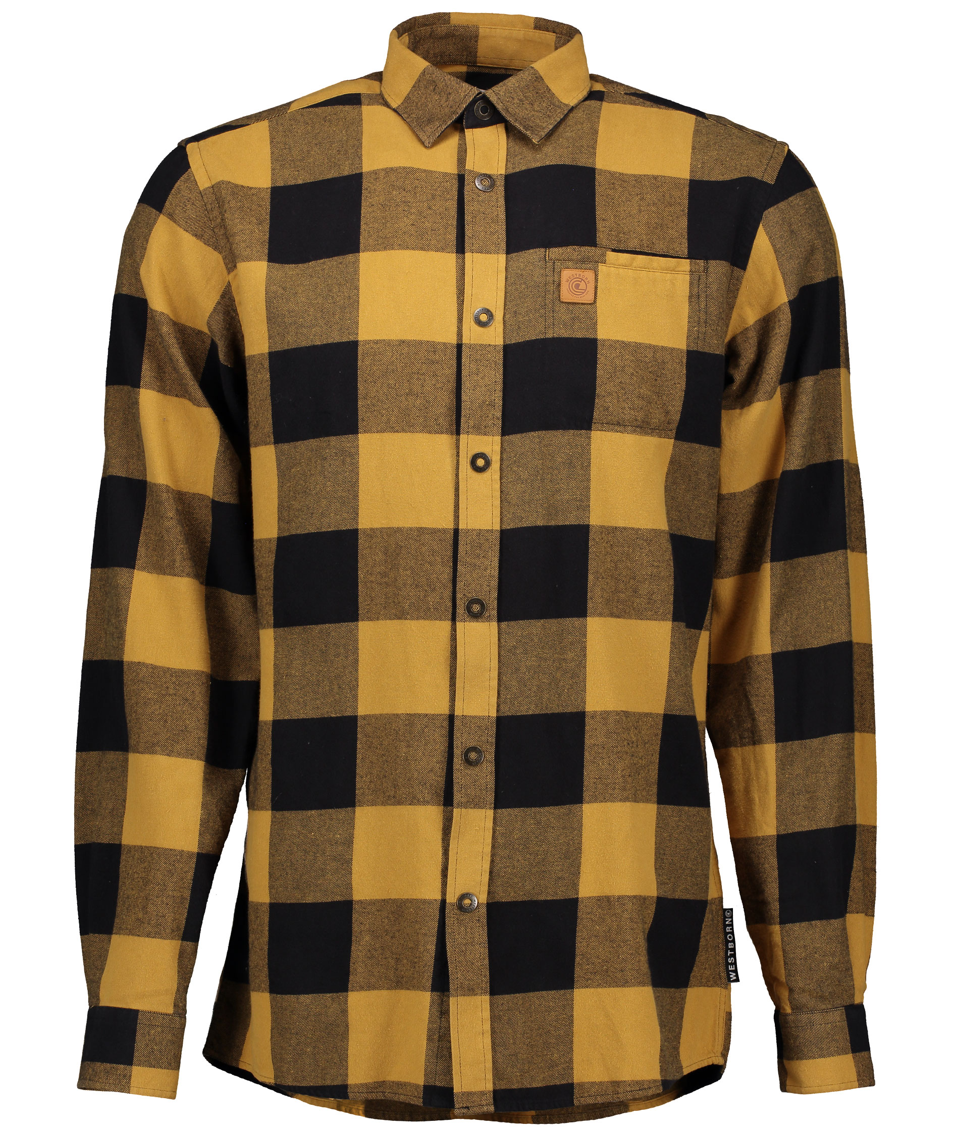Westborn casual flanellskjorta, Mustard/Black