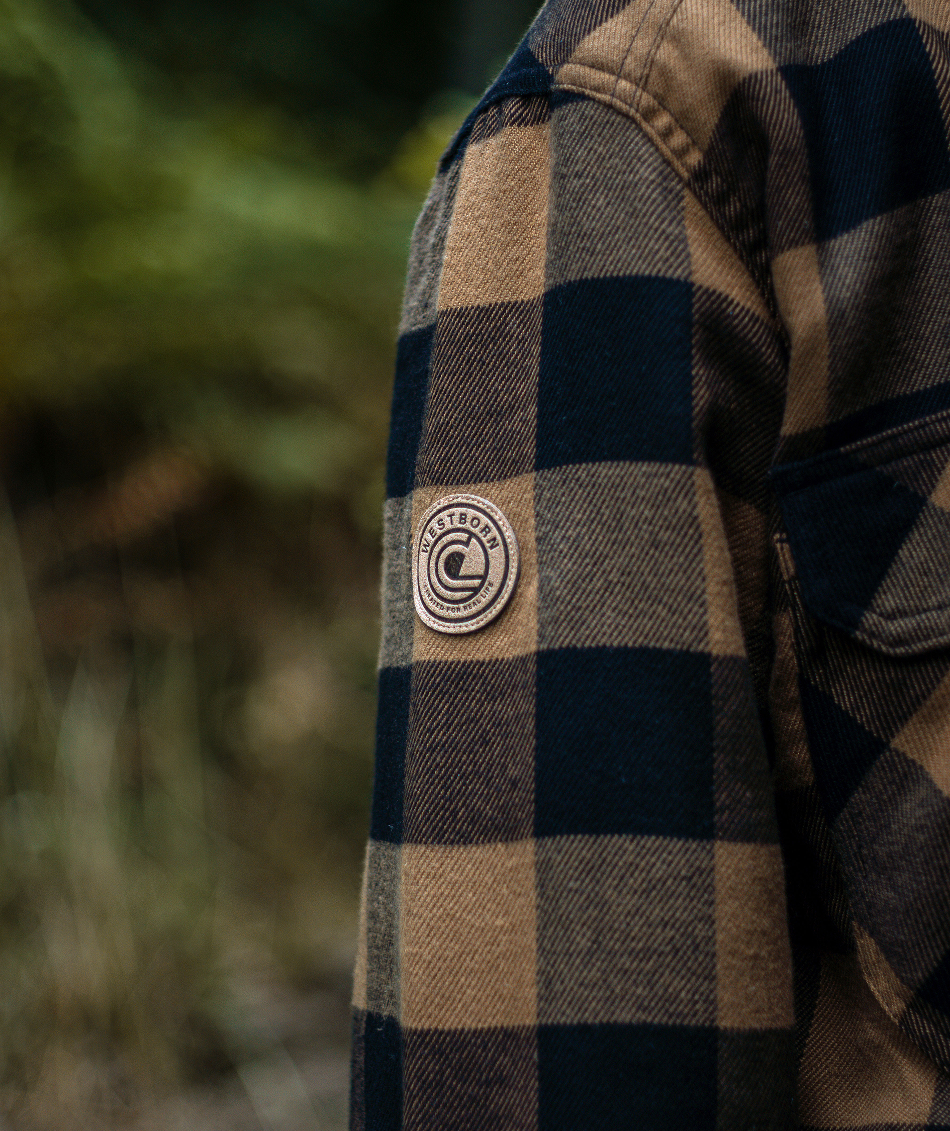 Westborn Gef&uuml;ttert Flannell Hemdjacke, Camel/Black, large image number 11