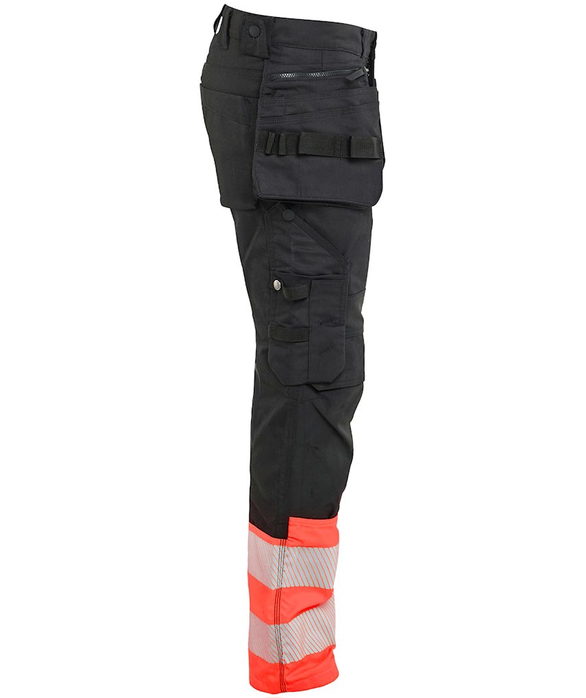 Bl&aring;kl&auml;der craftsman trousers, Black/Hi-Vis Red, large image number 2