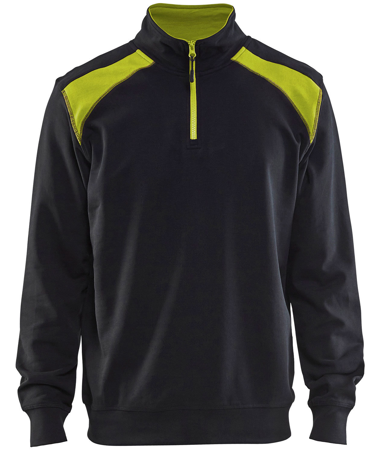 Bl&aring;kl&auml;der Unite Half-Zip sweatshirt, Black/Hi-Vis Yellow, Black/Hi-Vis Yellow, swatch