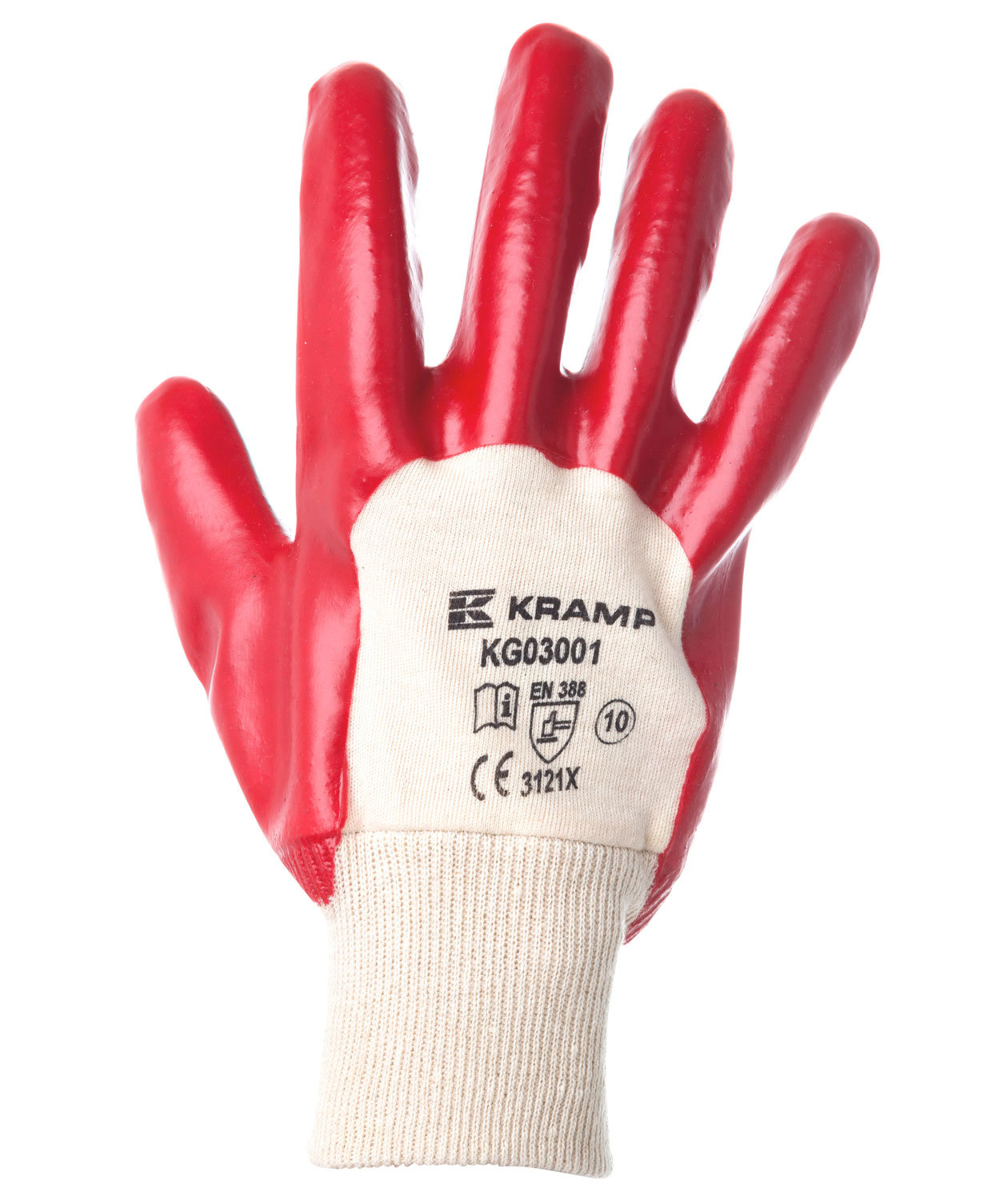 Kramp 3.001 PVC work gloves, Red, Red, large image number 0