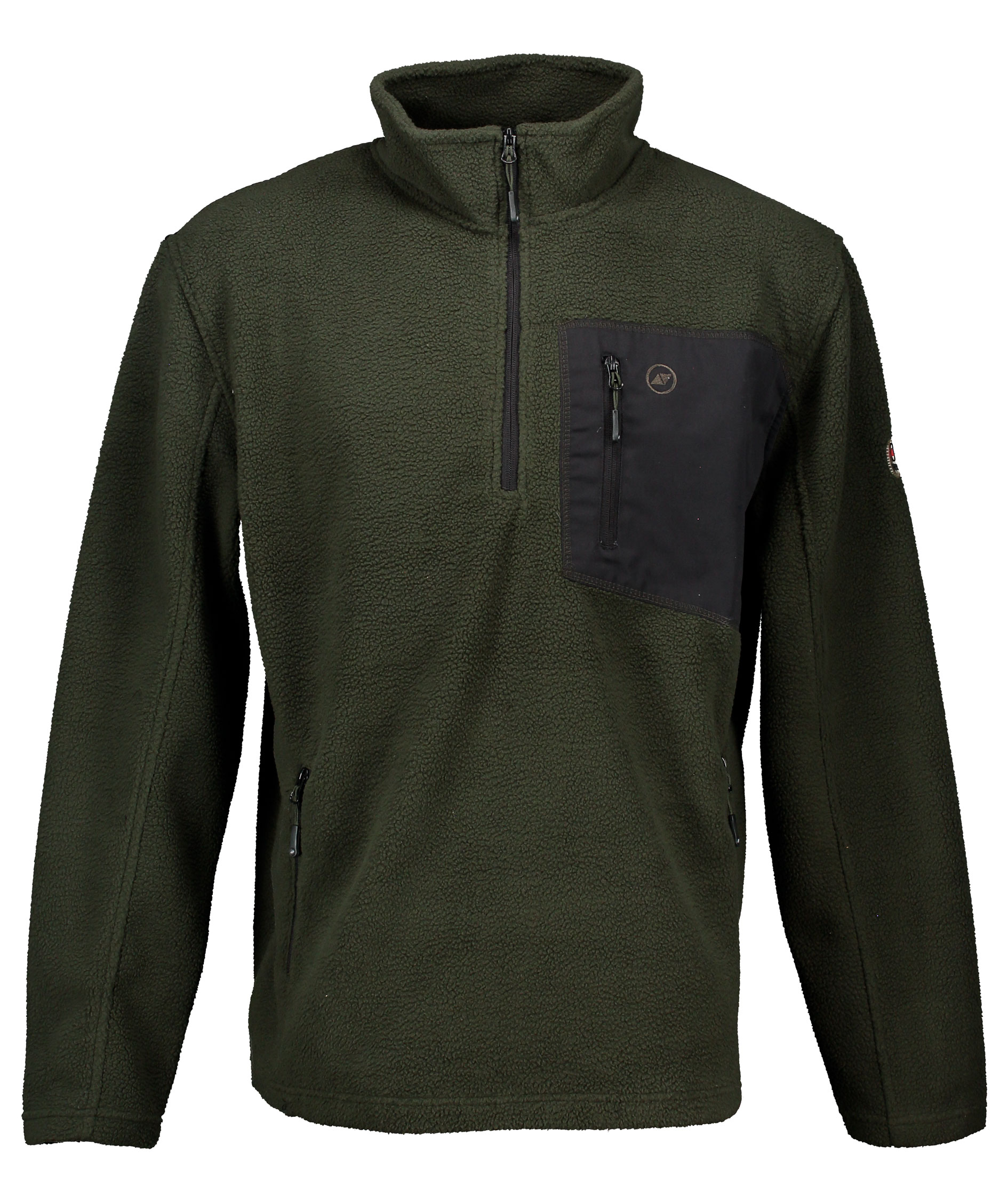 Terrax fibre pile pullover, Black/Dark Green