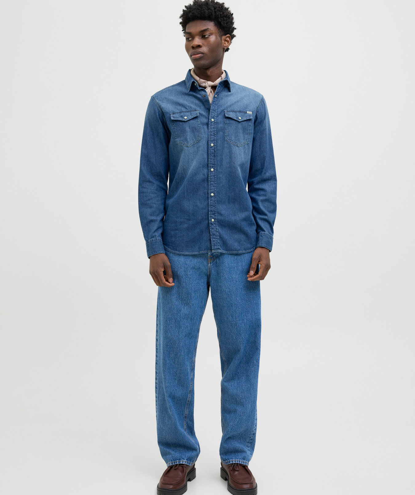 Jack & Jones JJESHERIDAN Slim fit Hemd, Medium Denim Blue, large image number 6