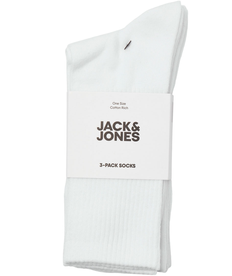 Jack & Jones JACCHARLES 3-pak tennisstr&oslash;mper, White , White , large image number 3