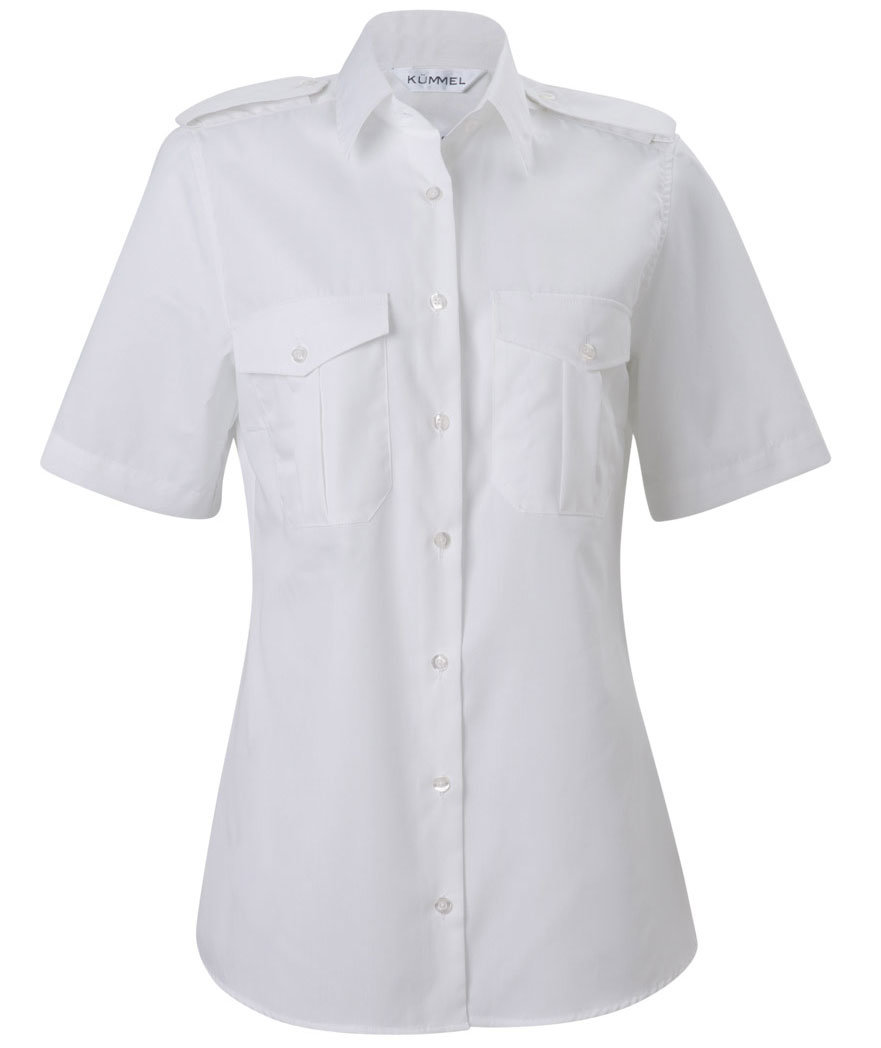 K&uuml;mmel Lisa Classic fit kort&auml;rmad pilotskjorta dam, Vit