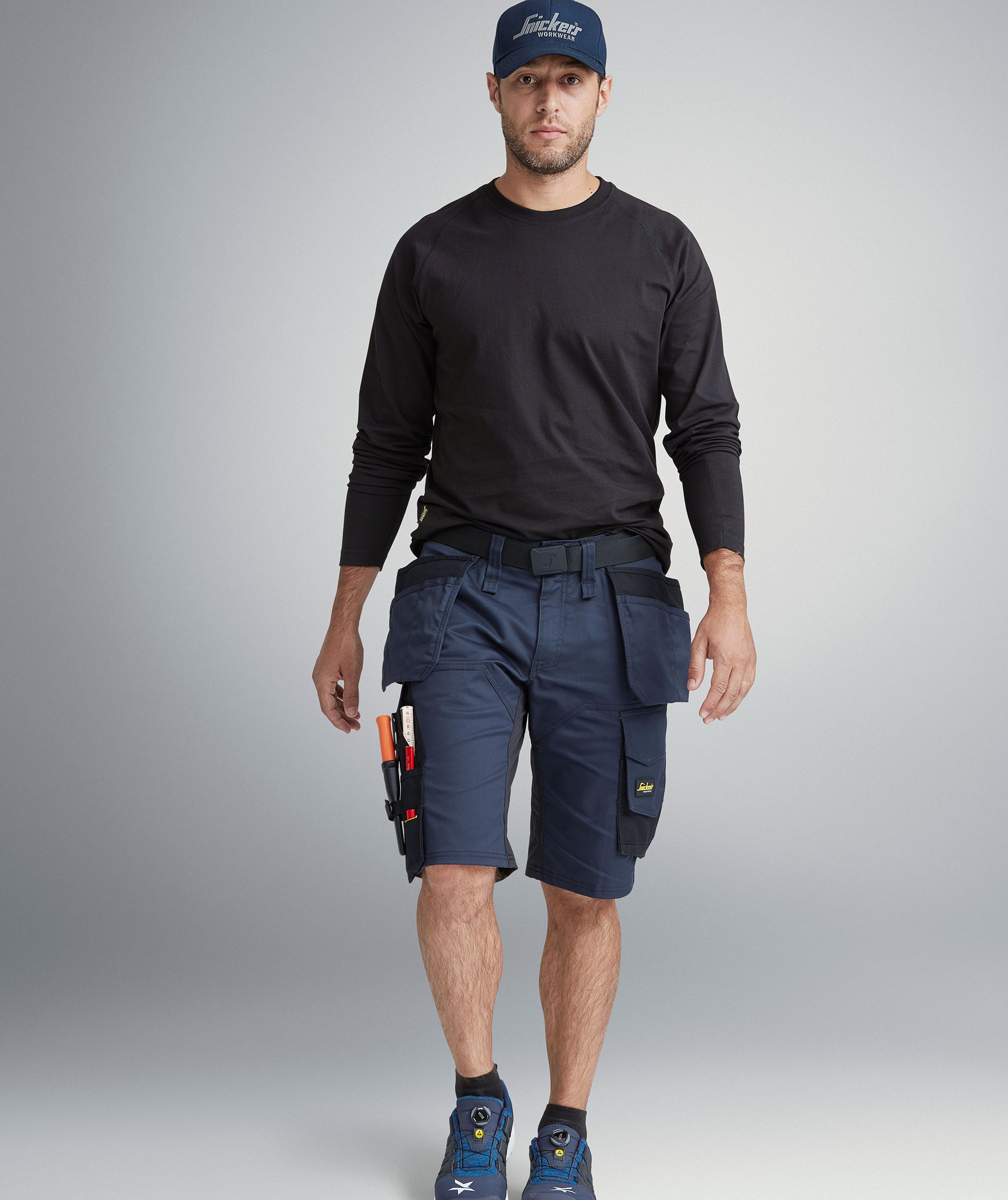 Snickers AllroundWork h&aring;ndv&aelig;rkershorts 6151, Navy/Sort, large image number 1