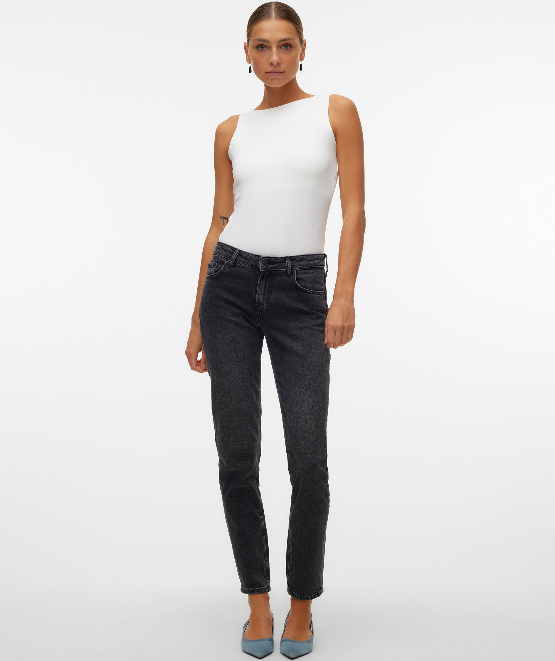 Vero Moda VMMILLION SQUARE 2-way Damen Top, Bright White, large image number 3