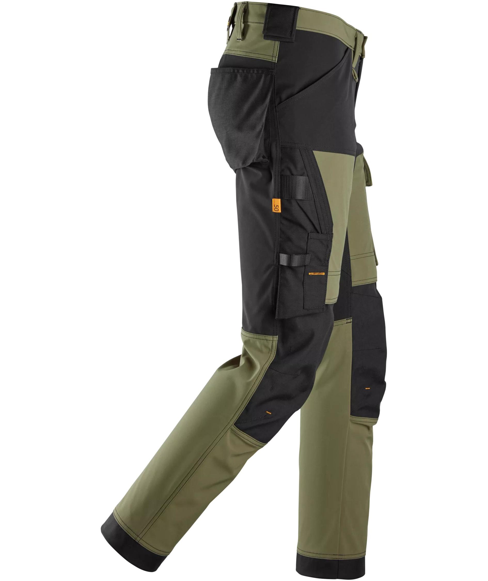 Snickers AllroundWork arbeidsbukse 6375 full stretch, Khaki Green/Black, large image number 3