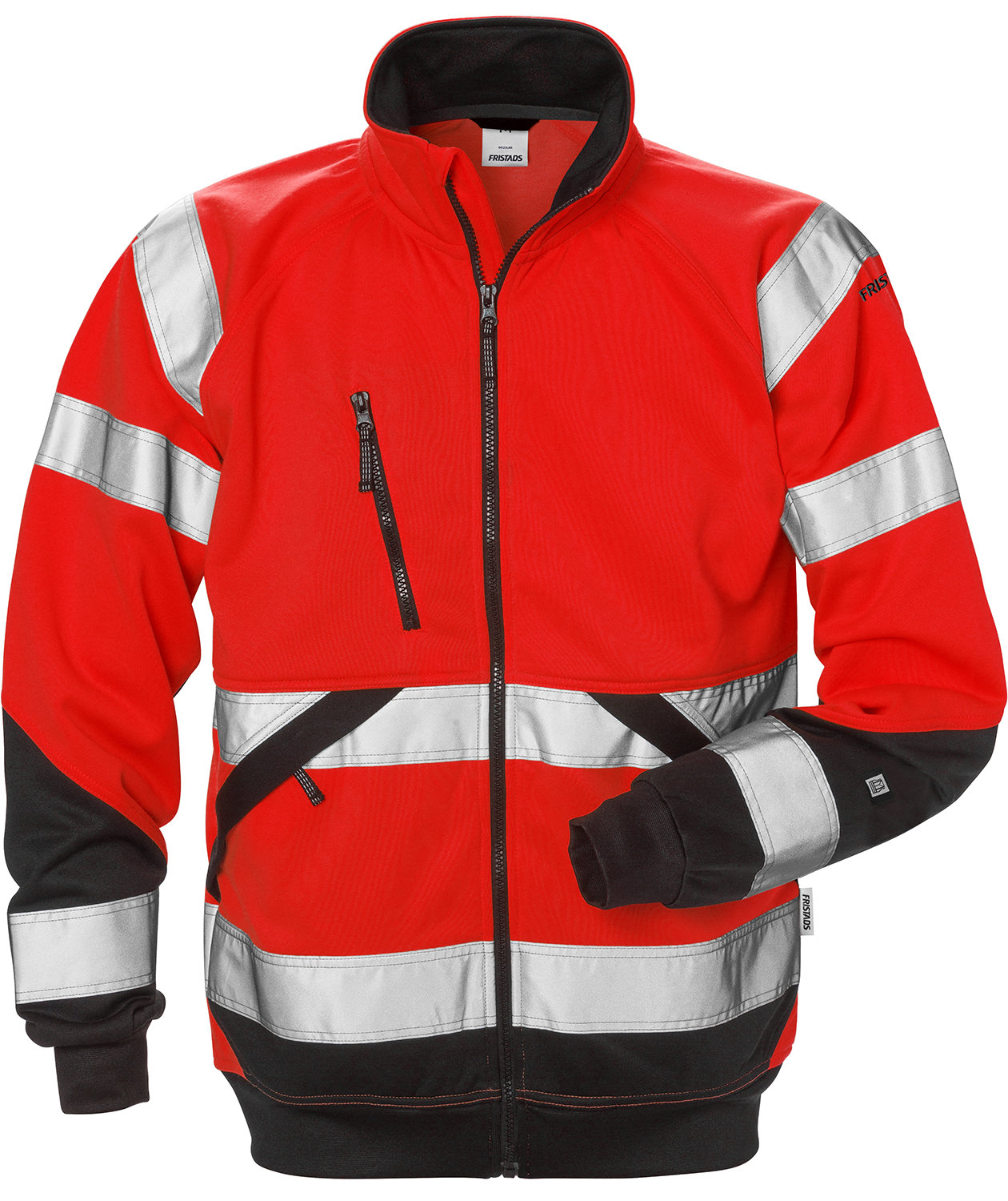 Fristads Cardigan, Hi-vis Rot/Schwarz, Hi-vis Rot/Schwarz, swatch