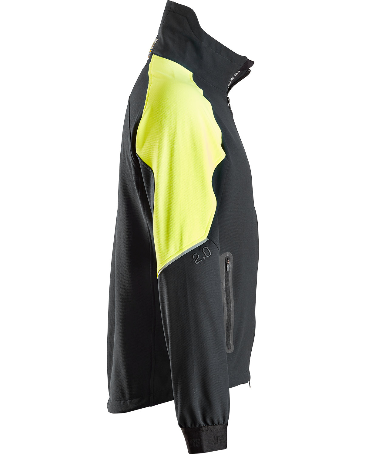 Snickers FlexiWork work jacket 8028 full stretch, Black/Neon Yellow, large image number 3