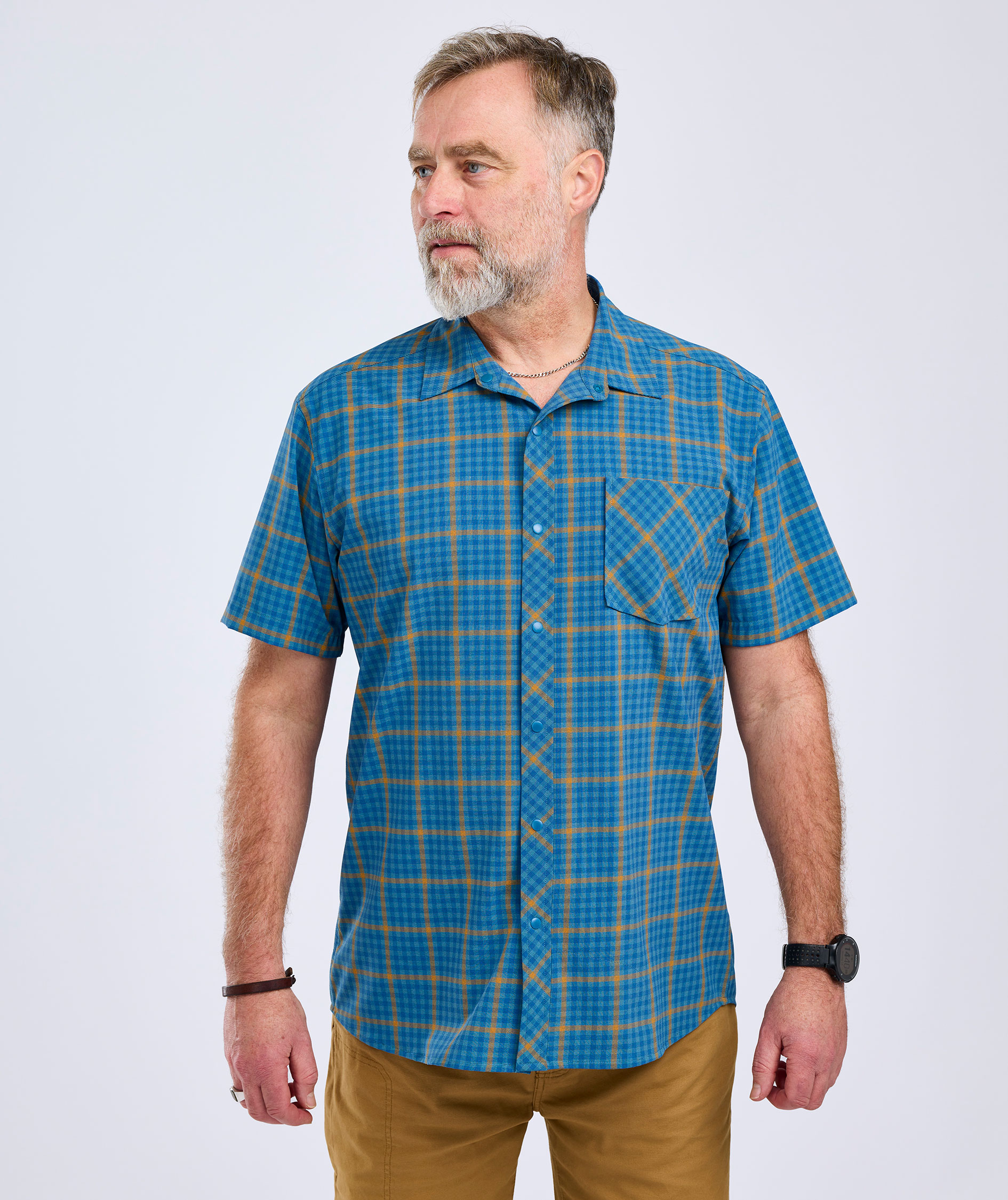 Pinewood Outdoor kort&aelig;rmet skjorte, Blue