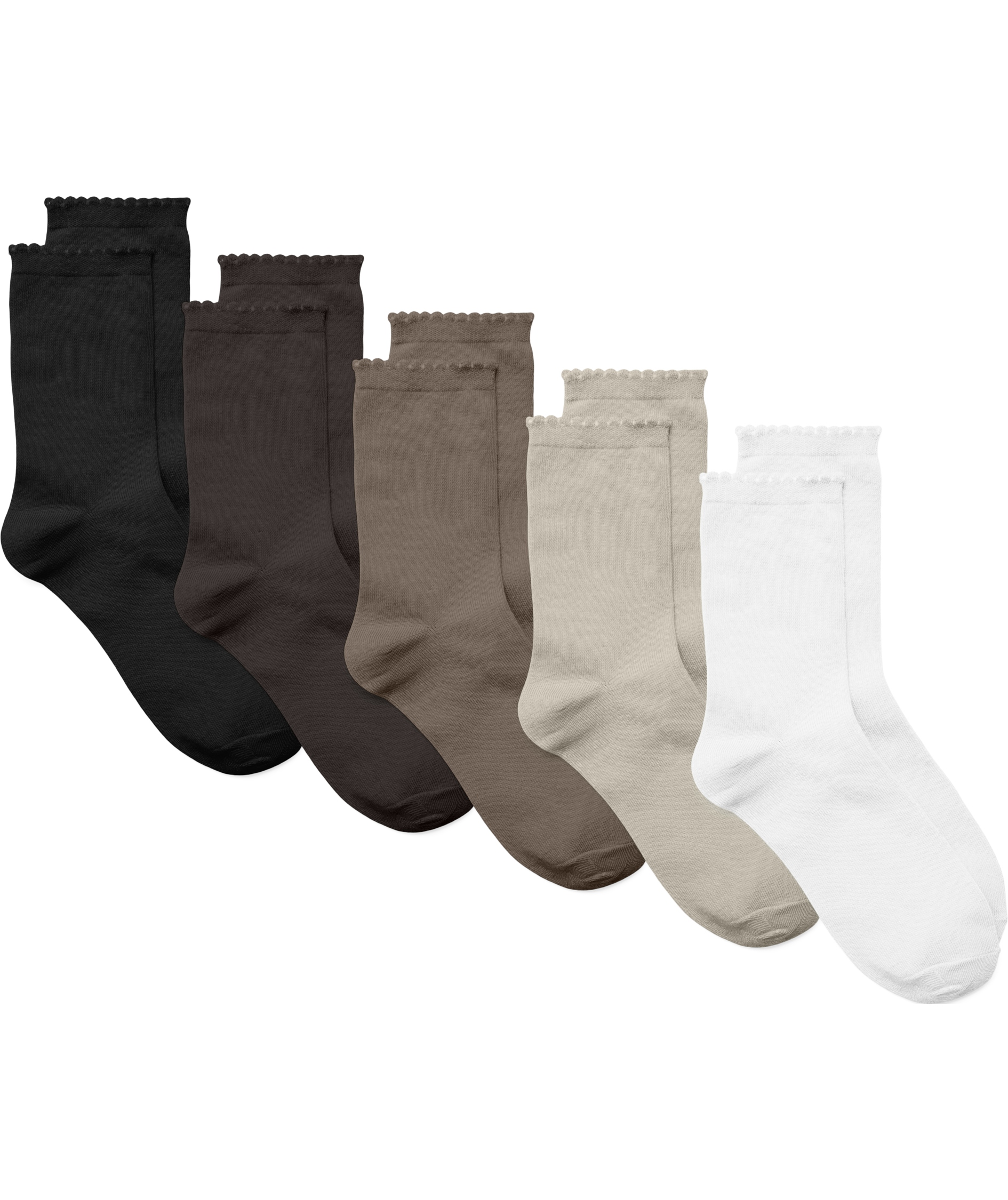 Vero Moda VMKIRA 5-pak str&oslash;mper, Oatmeal/Black