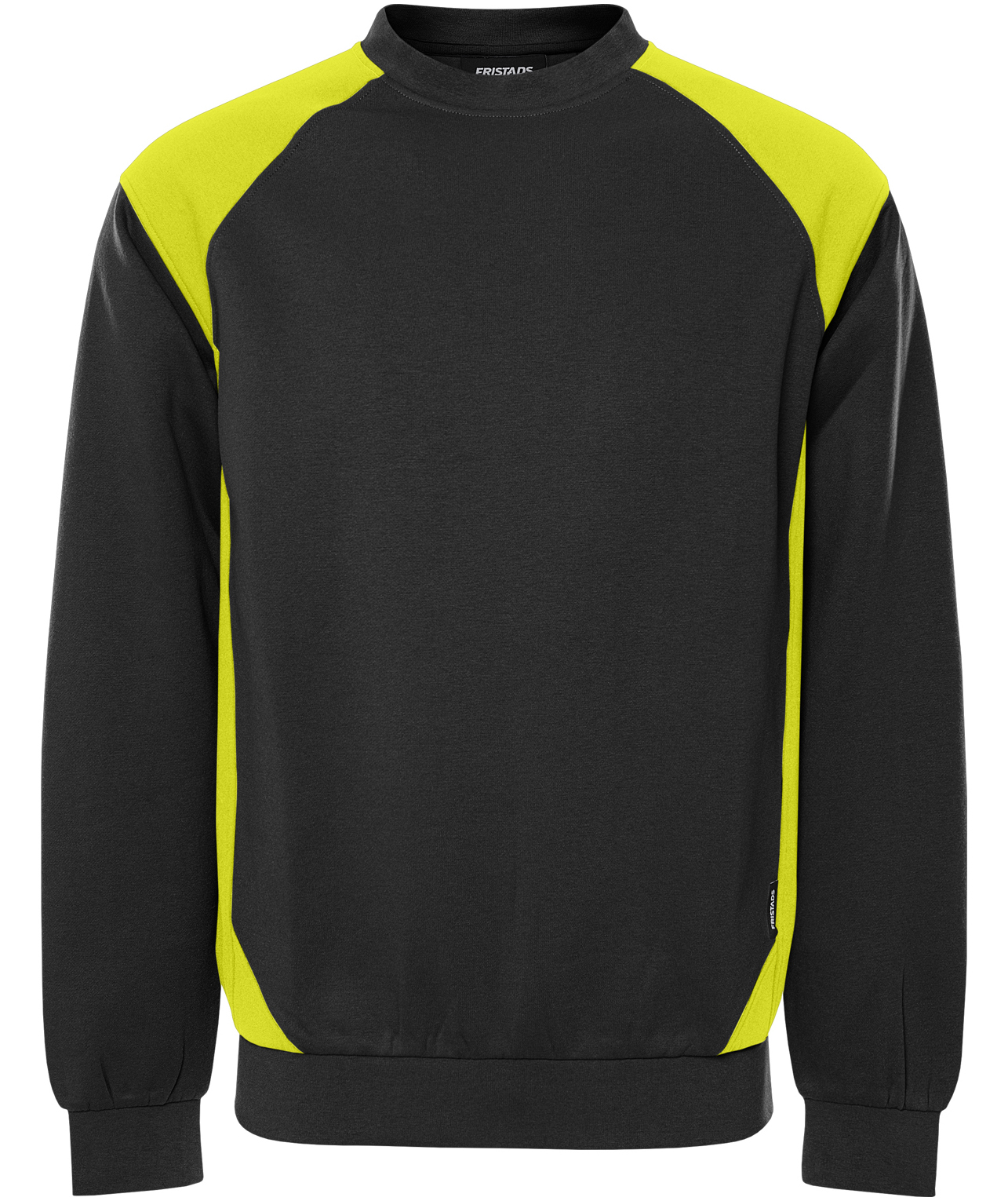 Fristads sweatshirt 7048 GSM, Svart/Varselgul