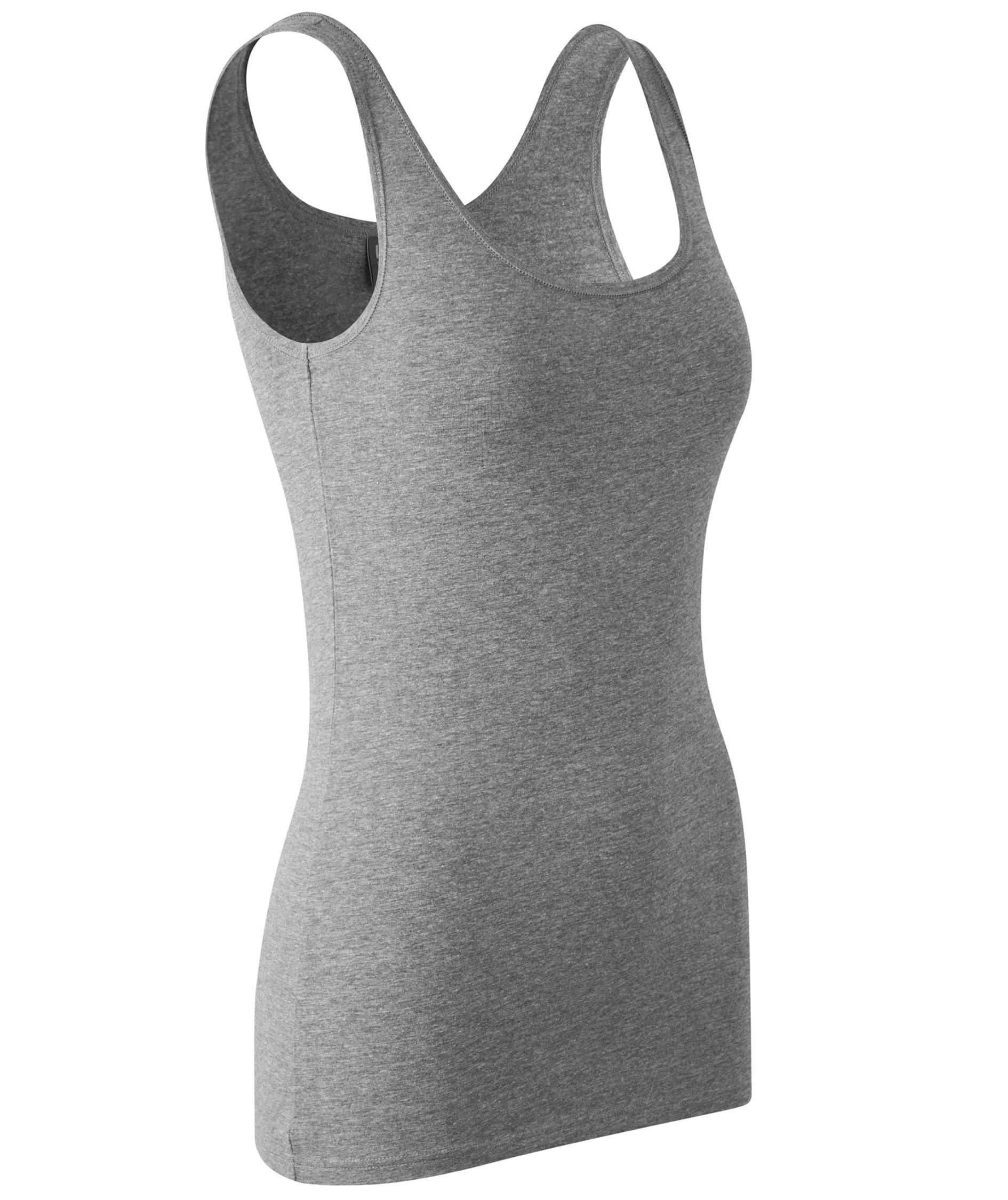 ID Stretch Damen Unterhemd, Grau Meliert, large image number 2