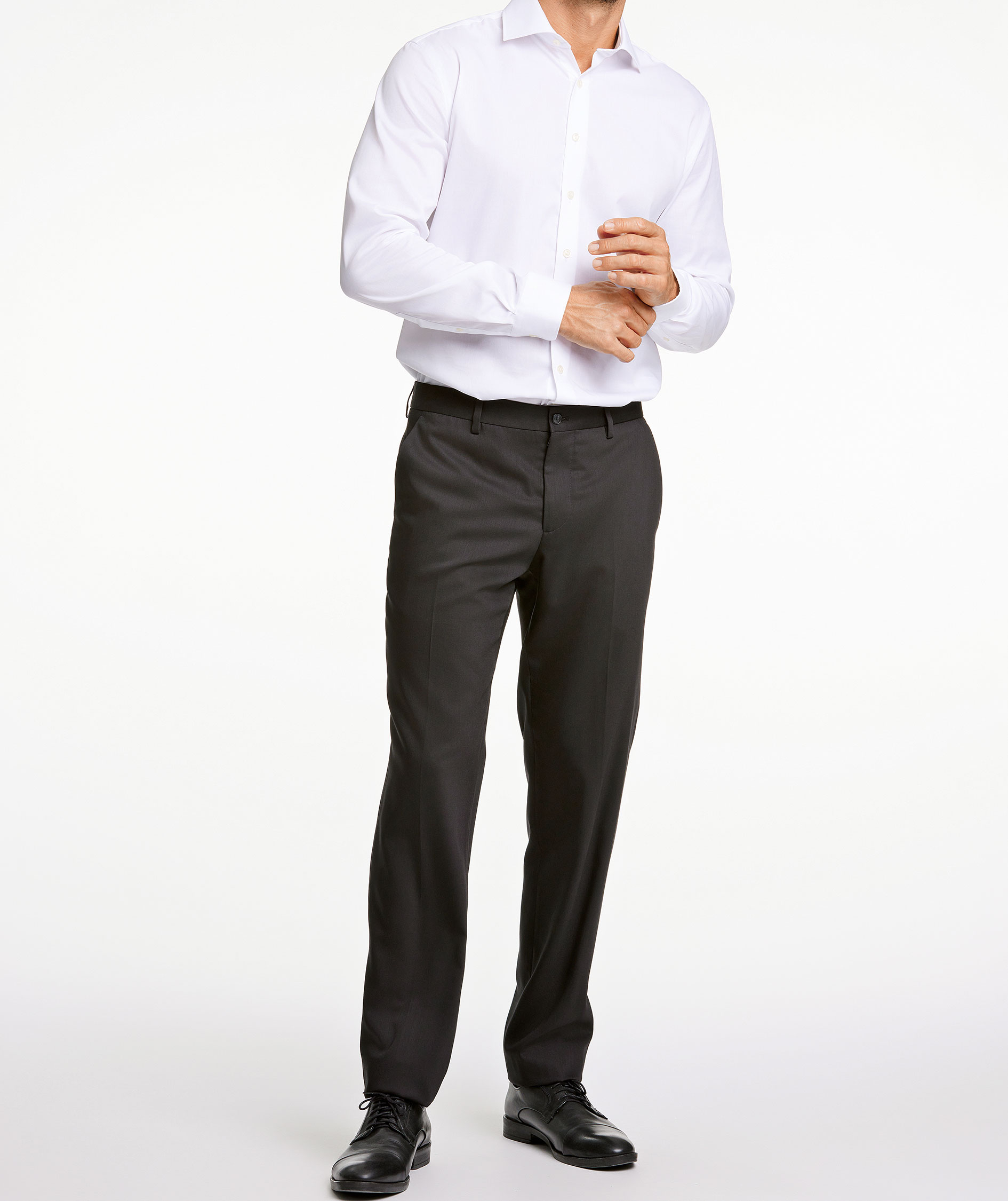 Lindbergh Modern fit bukse med ull, Black, large image number 1