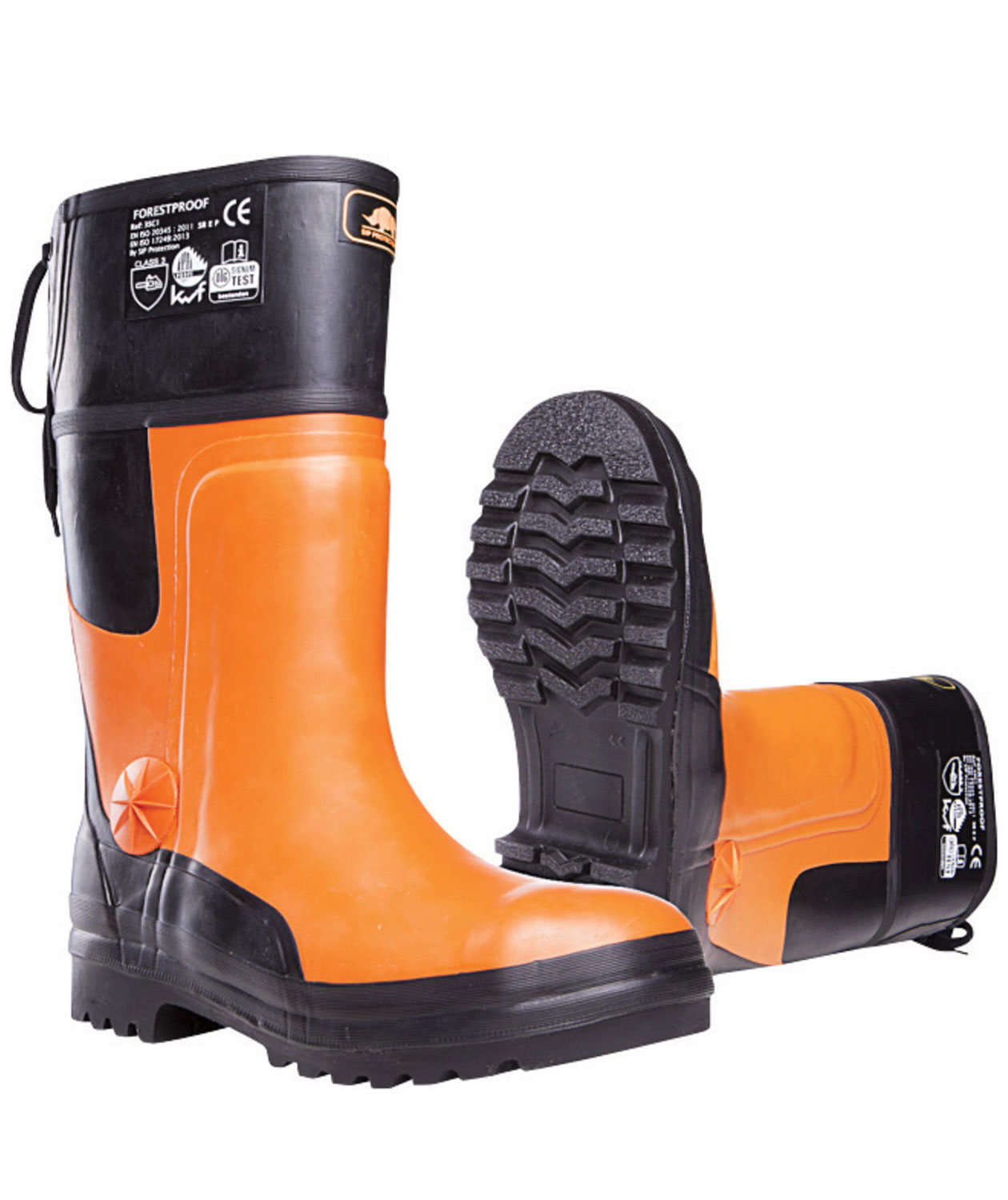 SIP skyddsst&ouml;vlar med sk&auml;rskydd, Svart/Orange