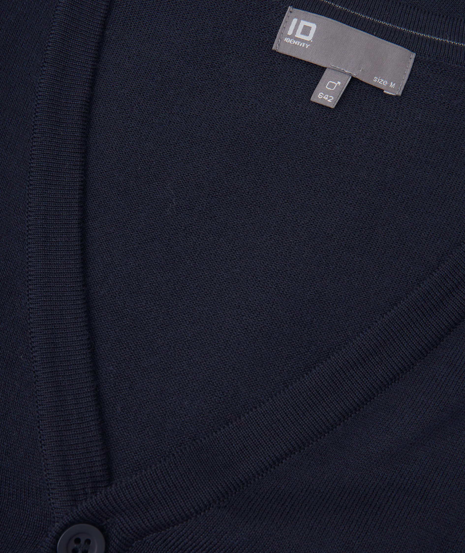 ID knitted cardigan with merino wool, Marine Blue, large image number 2