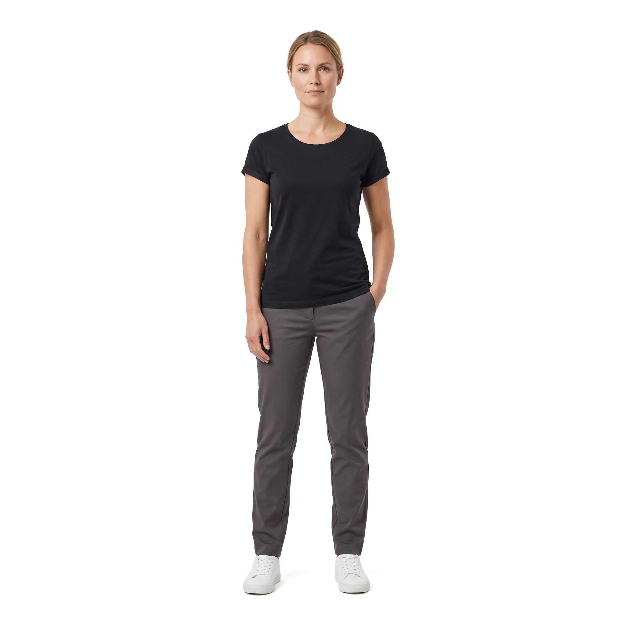 Tee Jays roll-up dame T-shirt, Sort, large image number 2