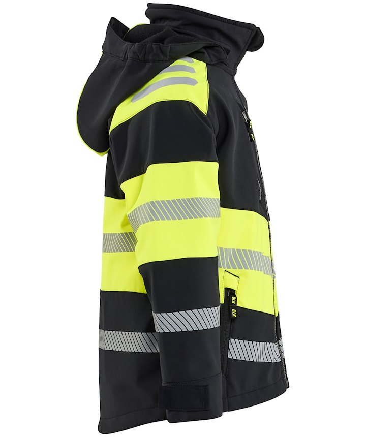 Bl&aring;kl&auml;der softshell jacket for kids full stretch, Black/Hi-Vis Yellow, large image number 3