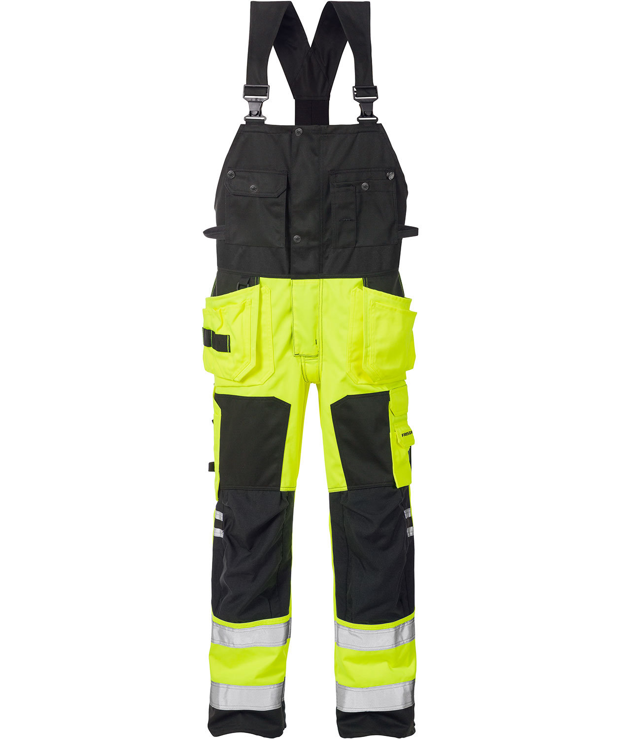 Fristads hantverksh&auml;ngselbyxa 1014, Varsel Gul/Svart