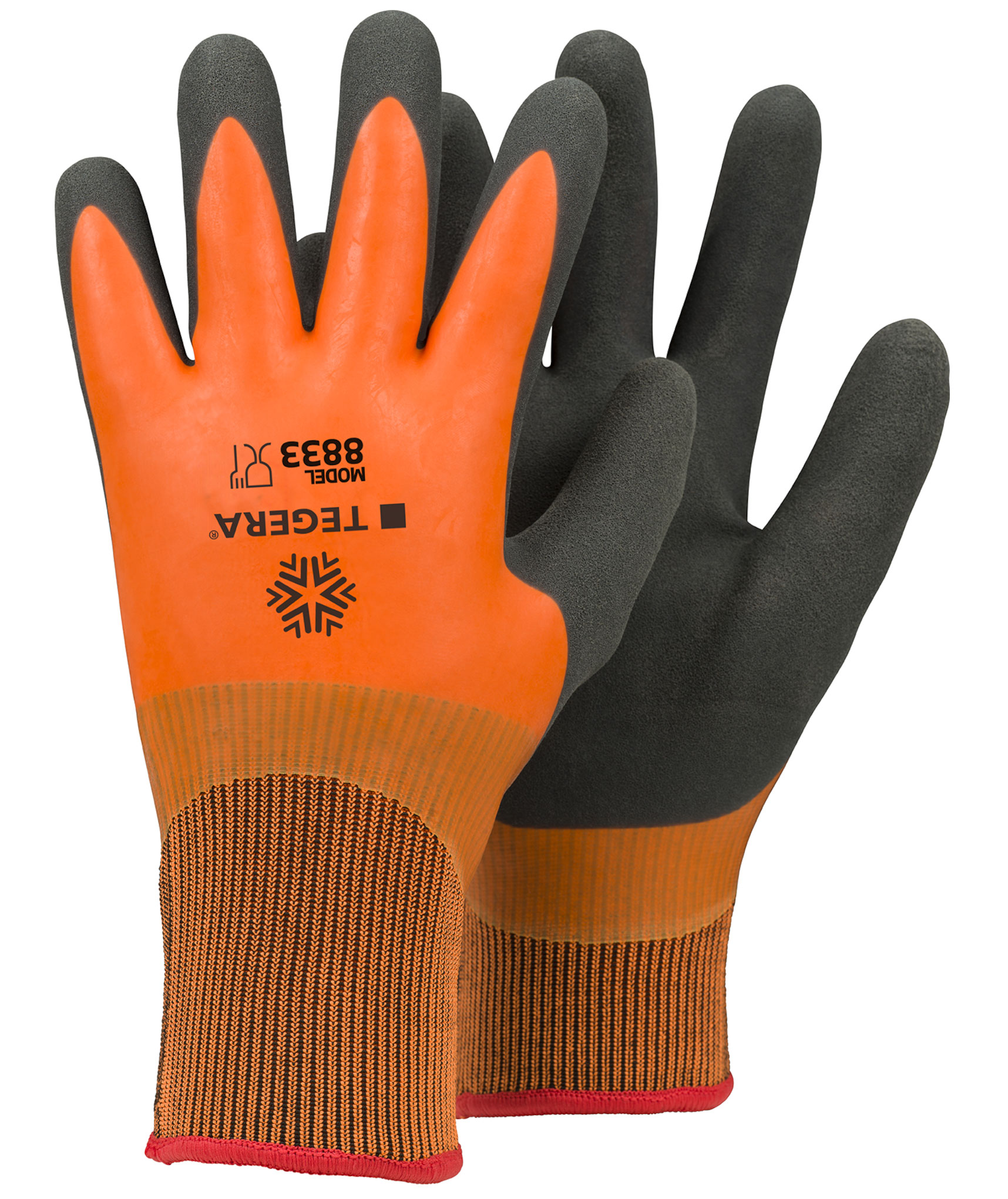 Tegera 8833 vinter arbejdshandsker, Sort/Orange
