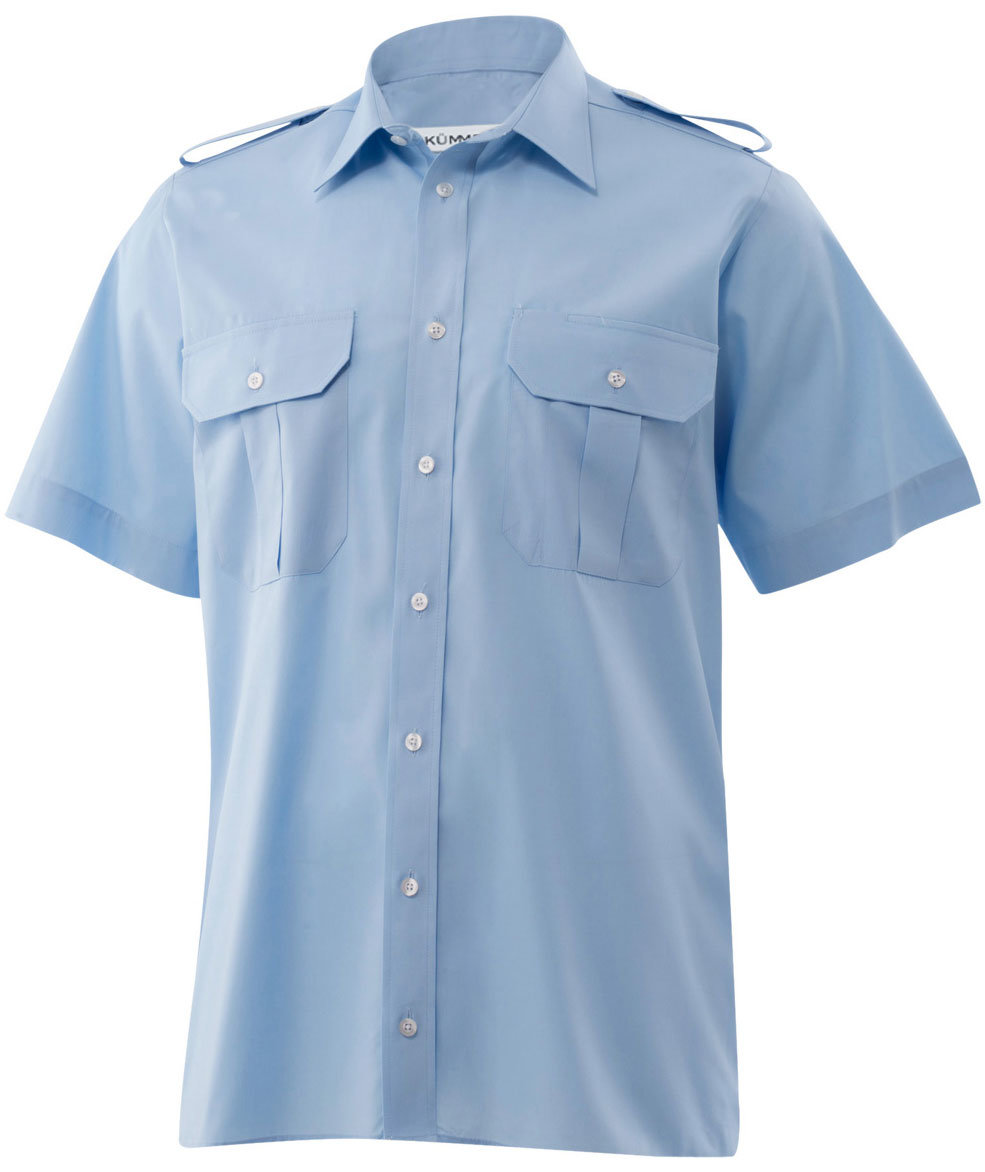 K&uuml;mmel Howard Classic fit kortermet pilotskjorte, Lys Bl&aring;