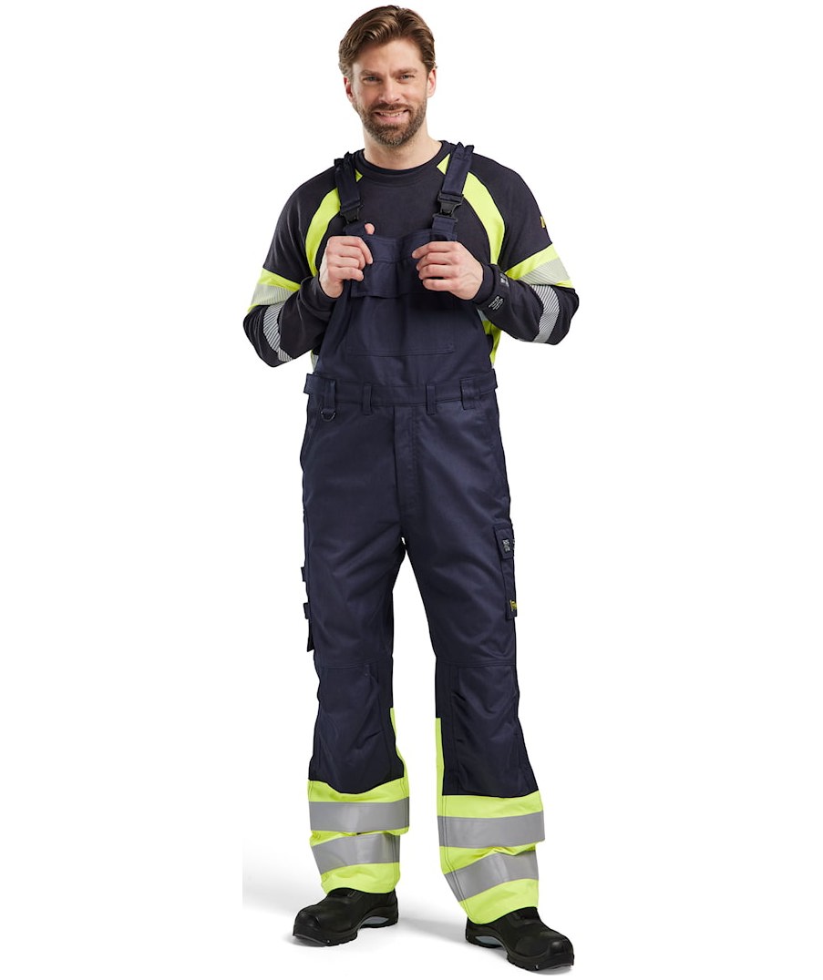 Bl&aring;kl&auml;der FR selebukse, Marine/Hi-Vis gul