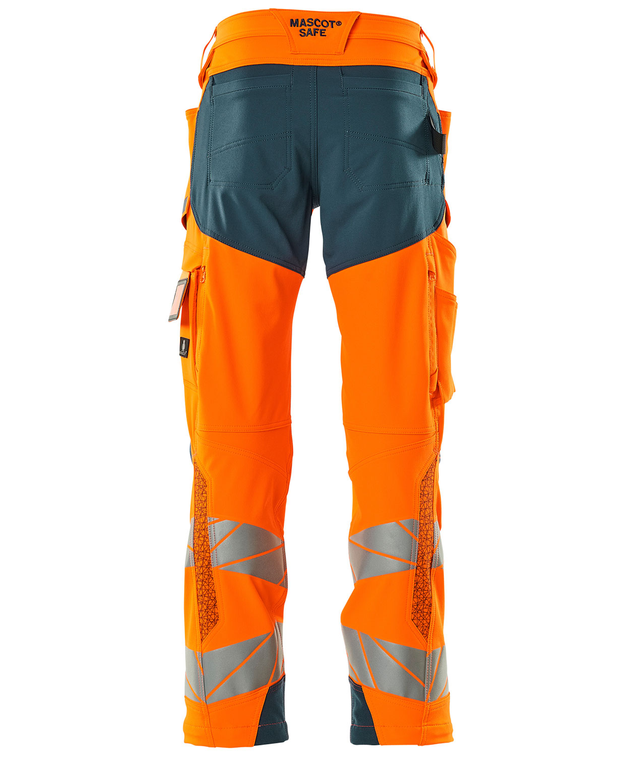 Mascot Accelerate Safe arbetsbyxa full stretch, Varsel Orange/M&ouml;rk Petroleum, large image number 1